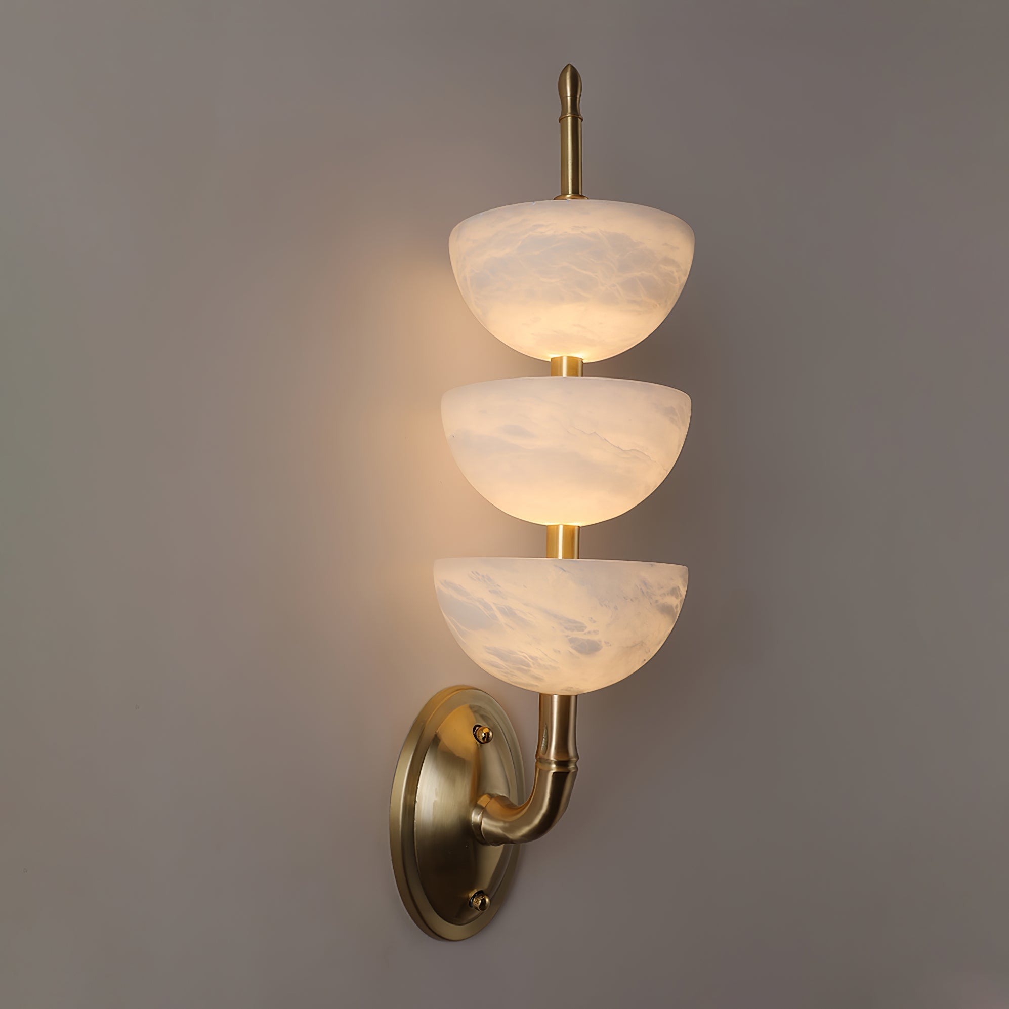 Rosestone Triple Alabaster Indoor Wall Light
