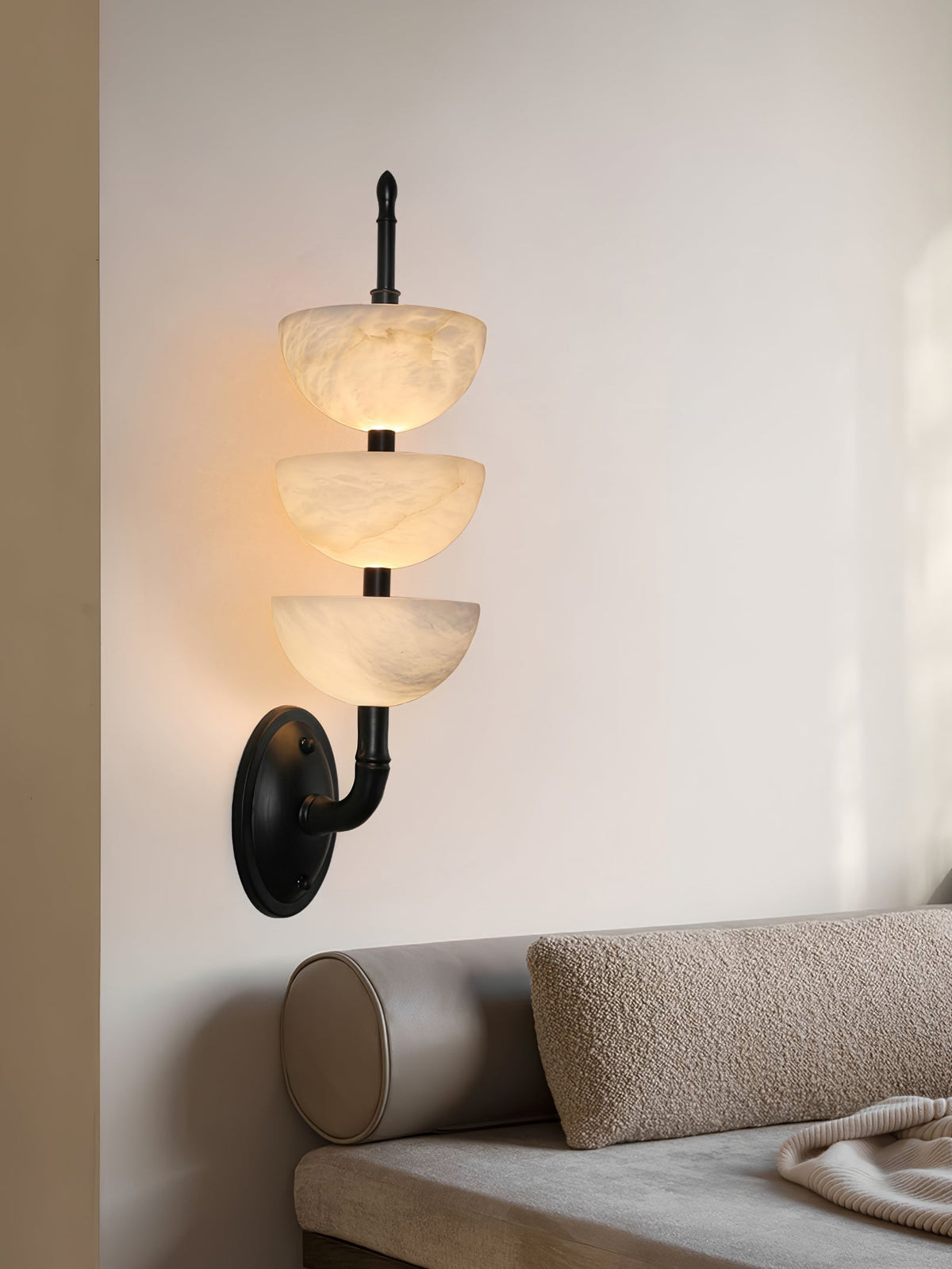 Rosestone Triple Alabaster Indoor Wall Light