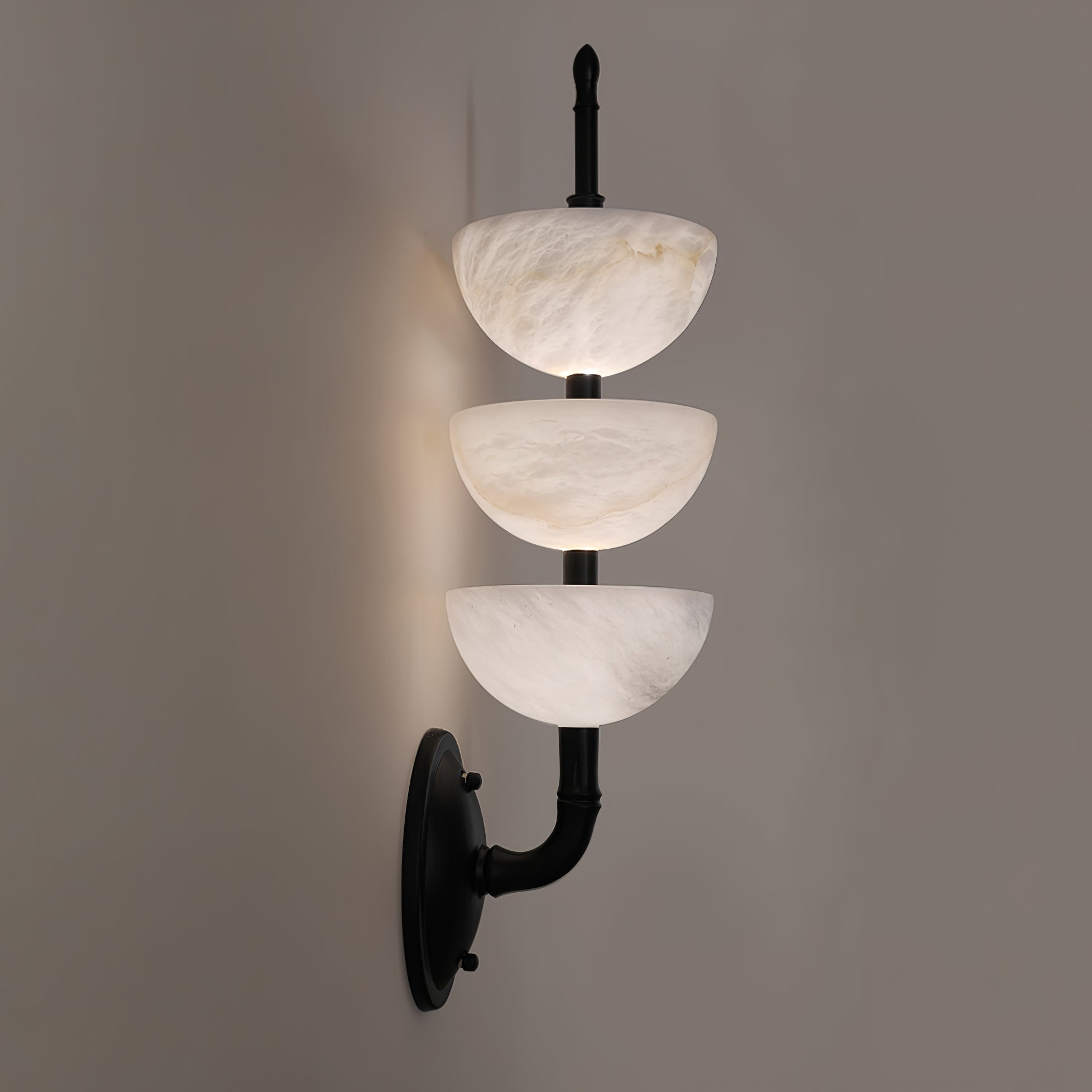 Rosestone Triple Alabaster Indoor Wall Light