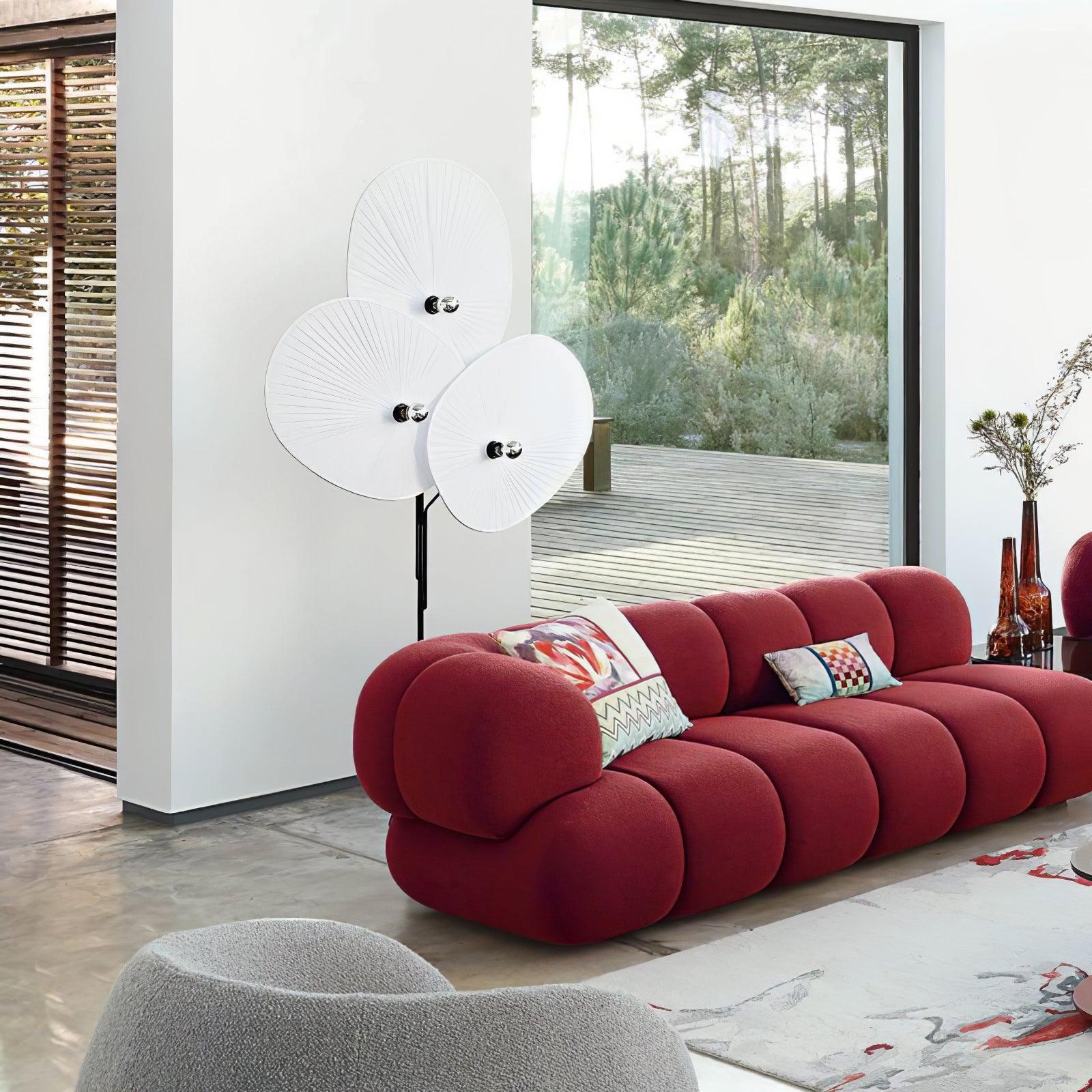 Scarlet Petal Fabric Floor Lamp