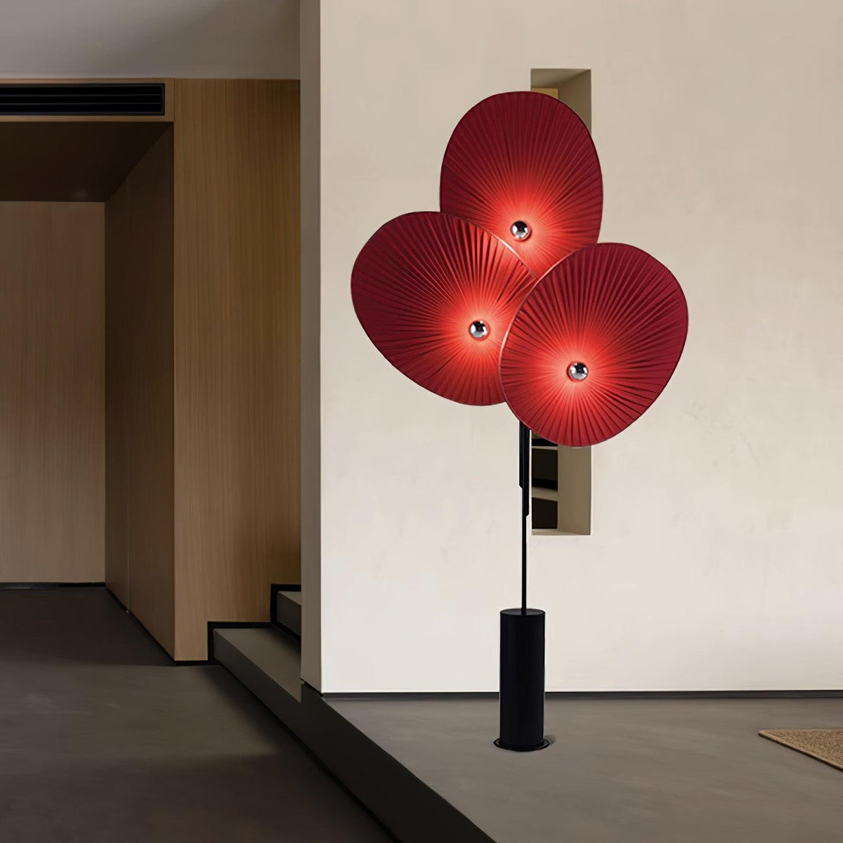 Scarlet Petal Fabric Floor Lamp