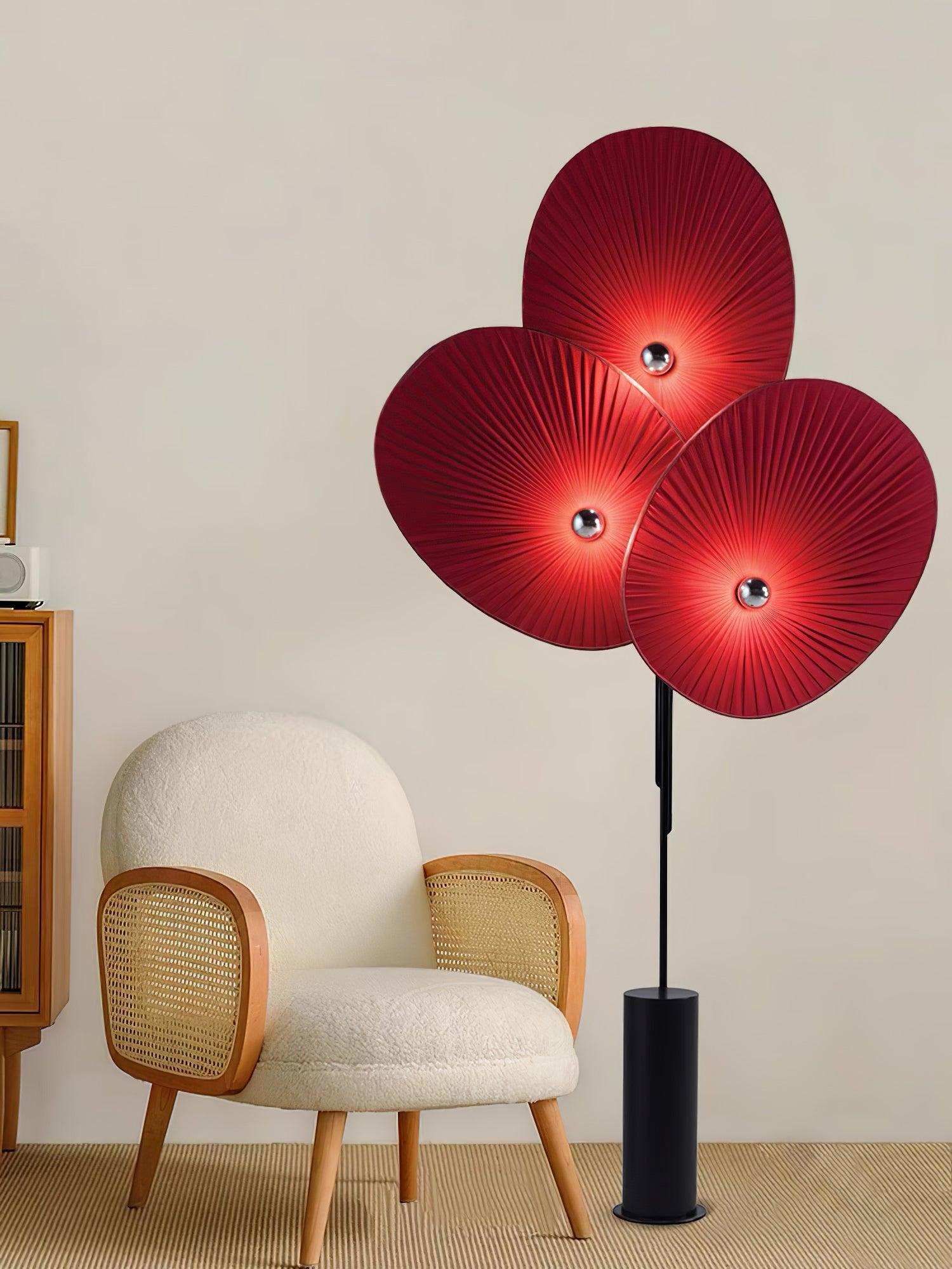 Scarlet Petal Fabric Floor Lamp