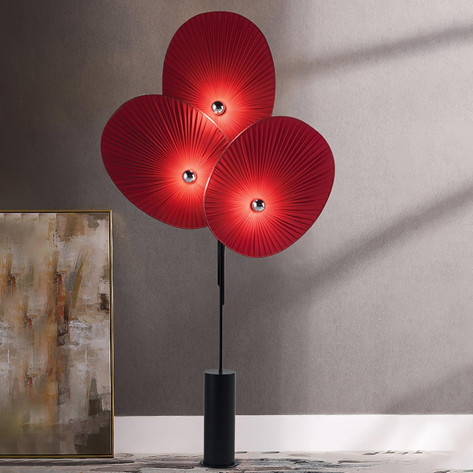 Scarlet Petal Fabric Floor Lamp