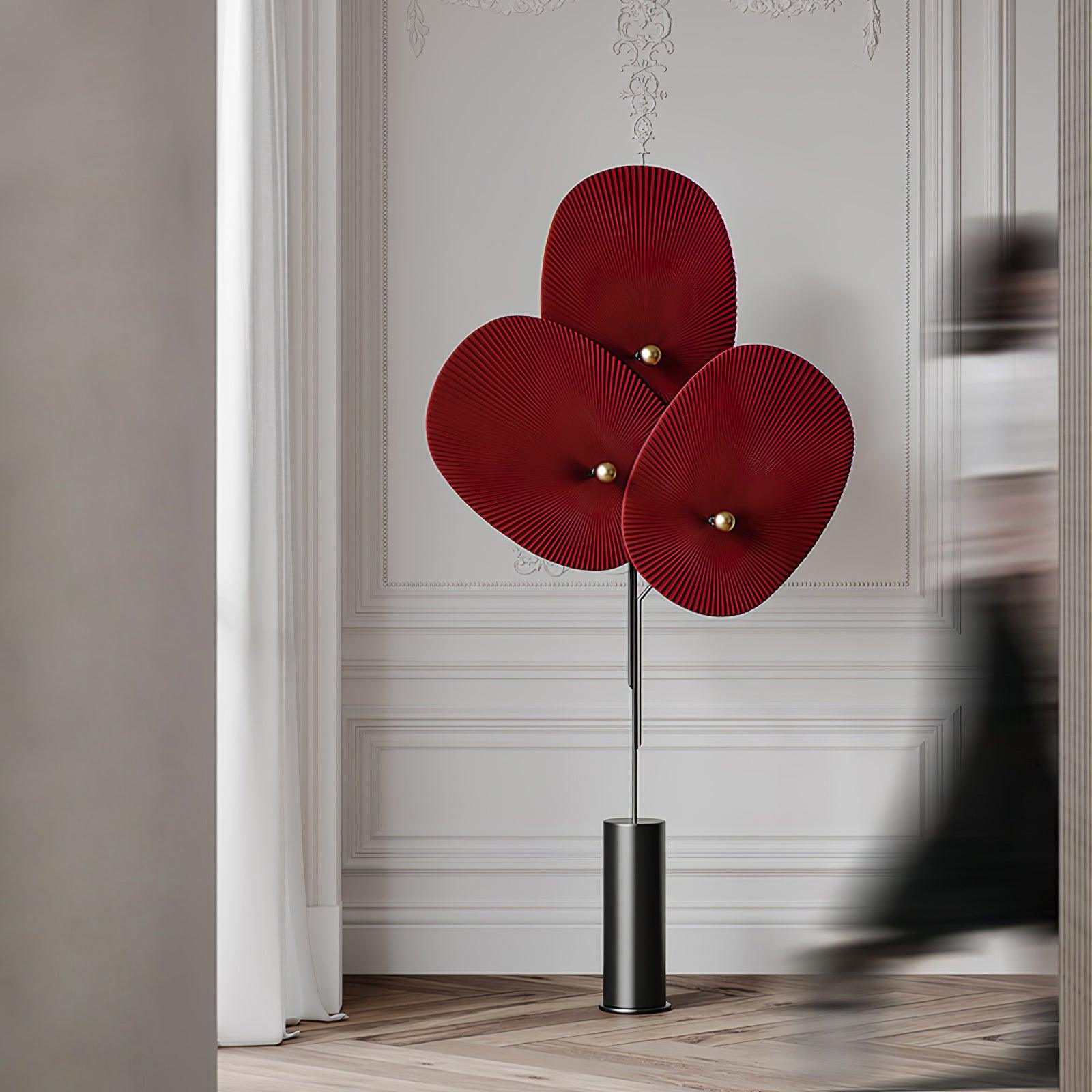 Scarlet Petal Fabric Floor Lamp