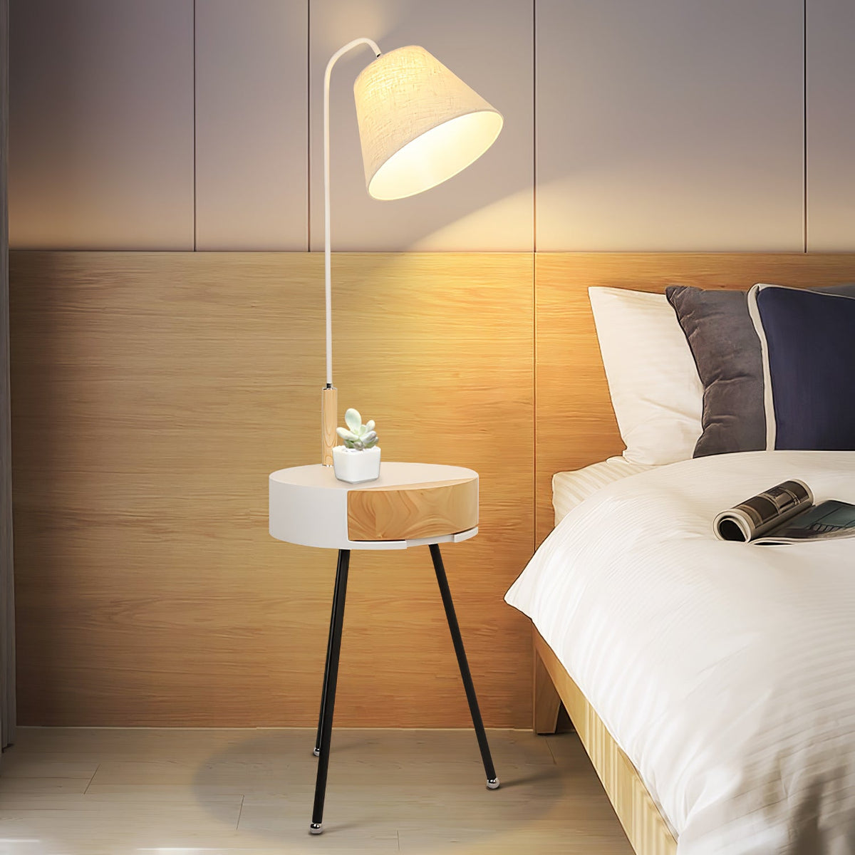 Lumo Tripod Fabric Floor Lamp