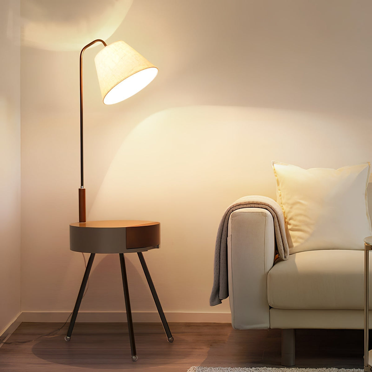 Lumo Tripod Fabric Floor Lamp