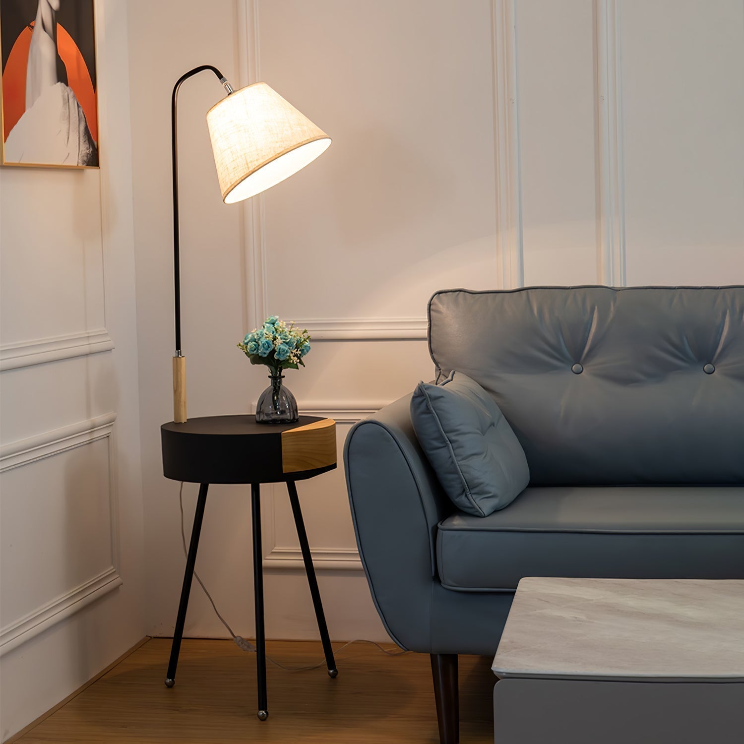 Lumo Tripod Fabric Floor Lamp