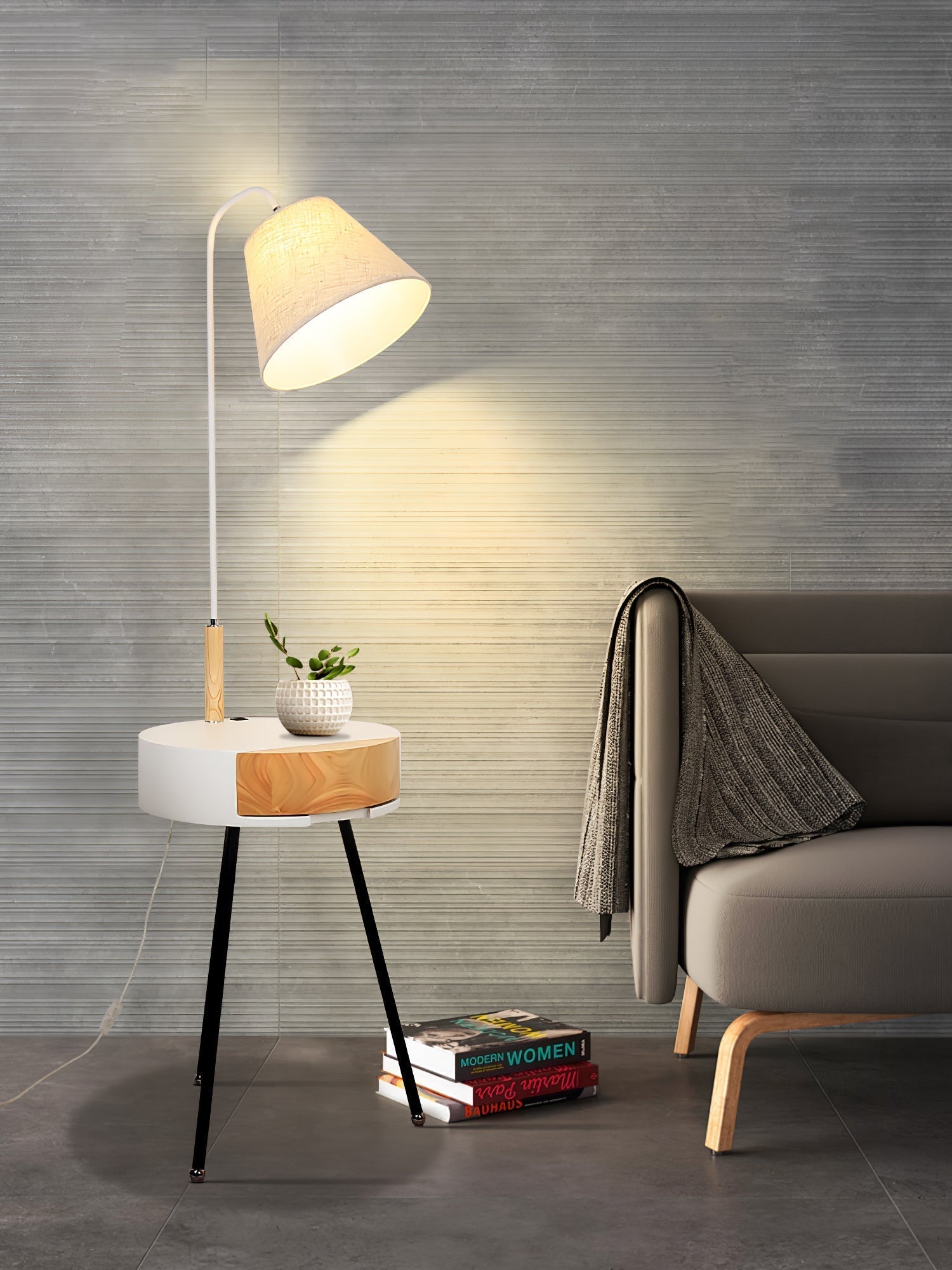 Lumo Tripod Fabric Floor Lamp