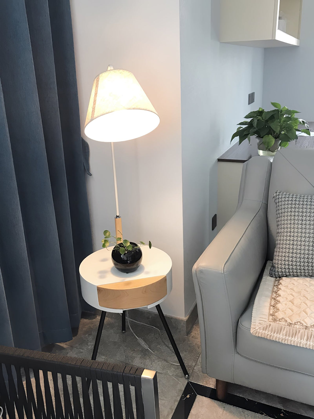 Lumo Tripod Fabric Floor Lamp