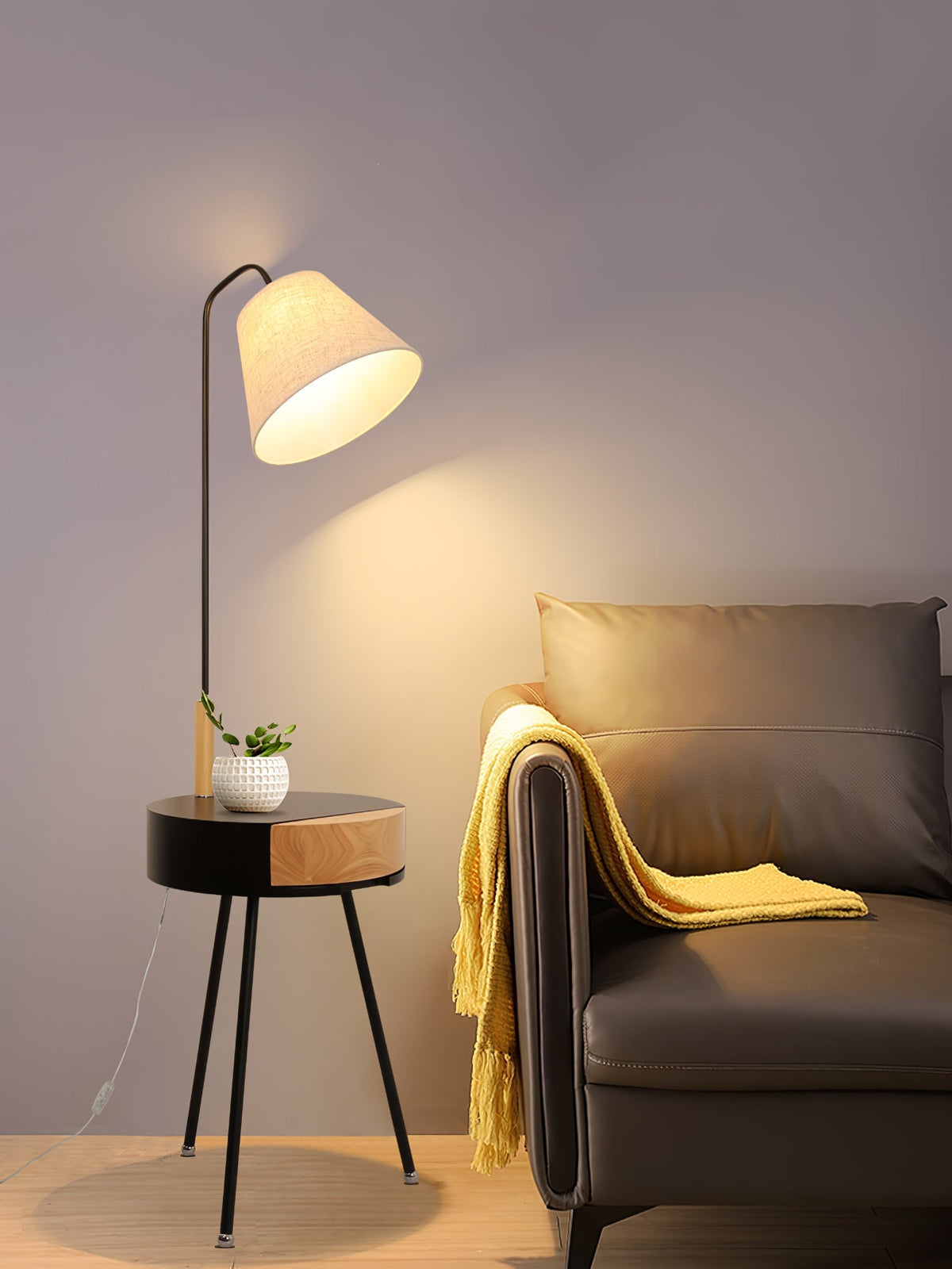 Lumo Tripod Fabric Floor Lamp