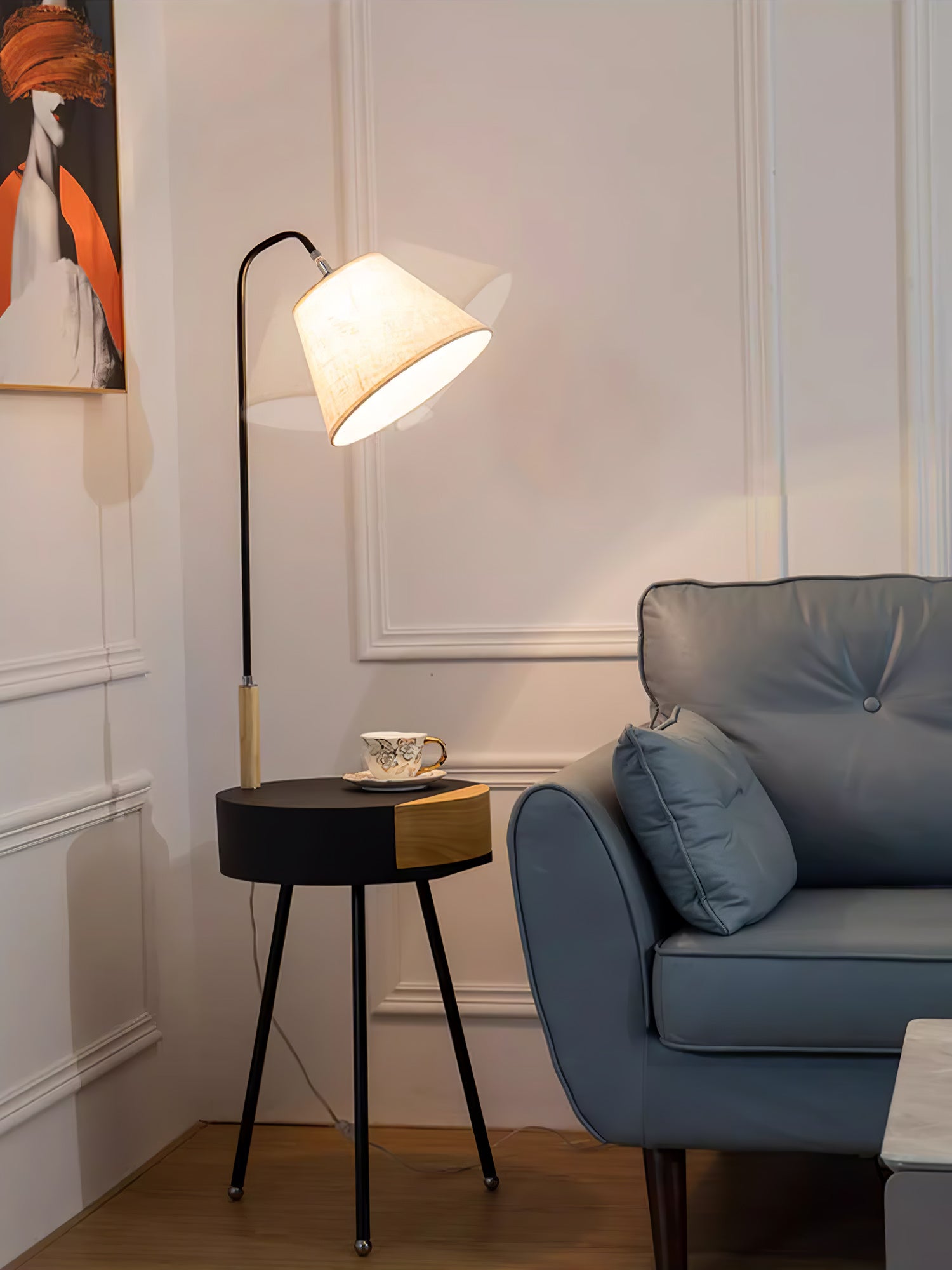 Lumo Tripod Fabric Floor Lamp