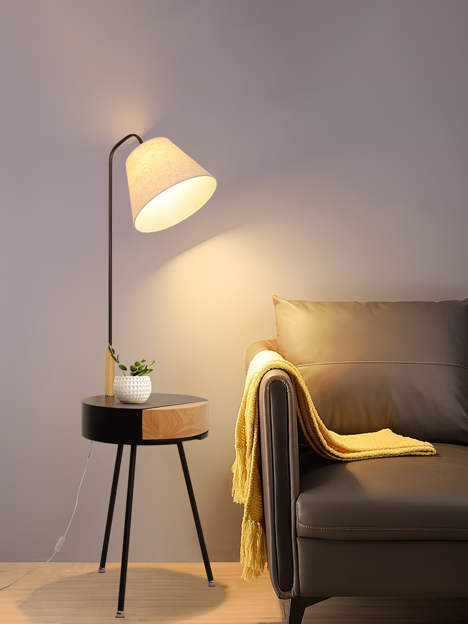 Lumo Tripod Fabric Floor Lamp