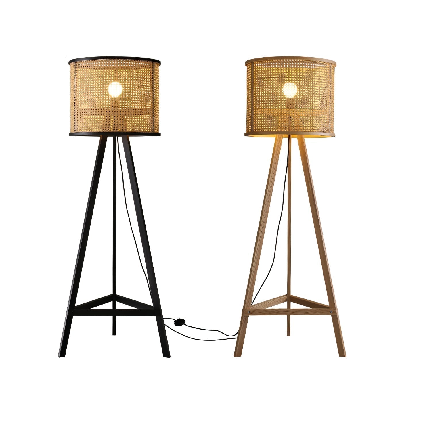 Olsolyra Rattan Woven Tripod Floor Lamp