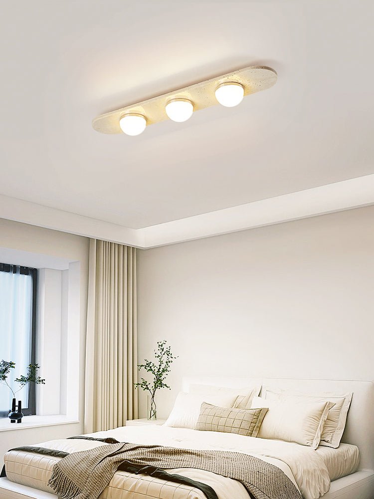 Ivan Travertine Triple Bar Ceiling Light