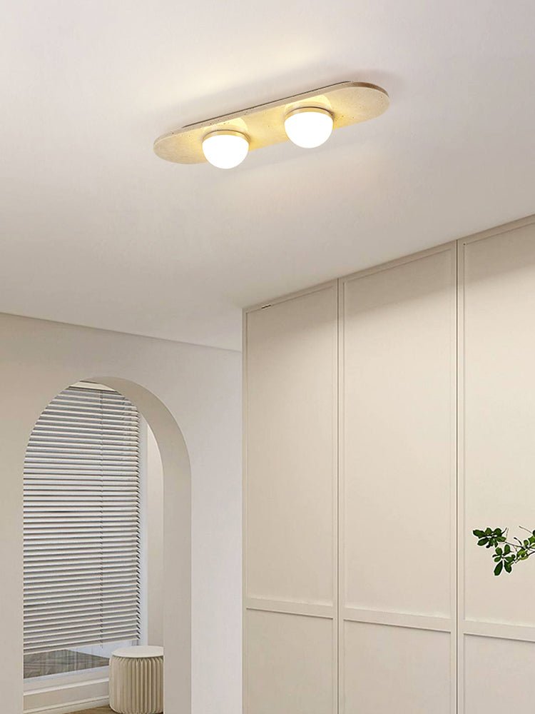 Ivan Travertine Triple Bar Ceiling Light