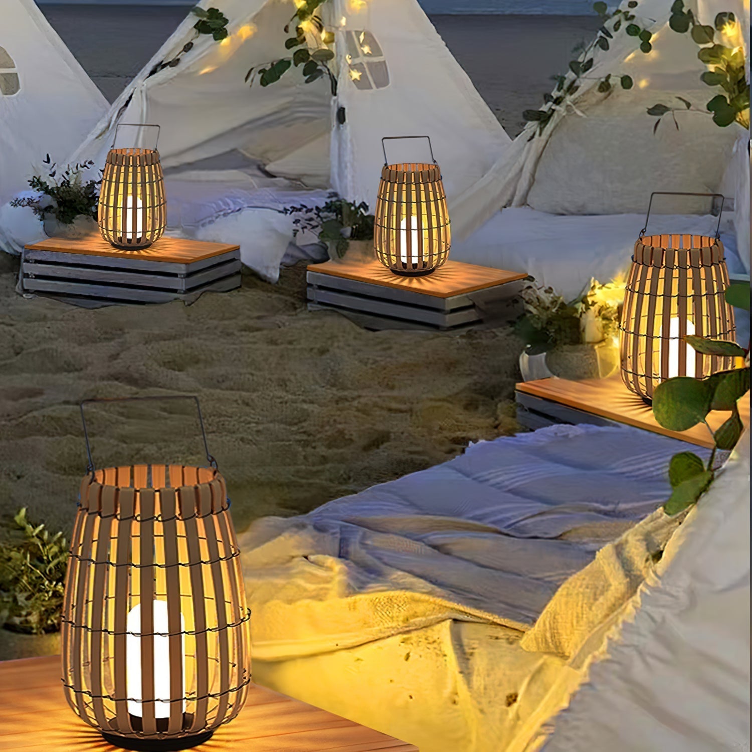 Veshael Tropic Braid Lantern Outdoor Lamp