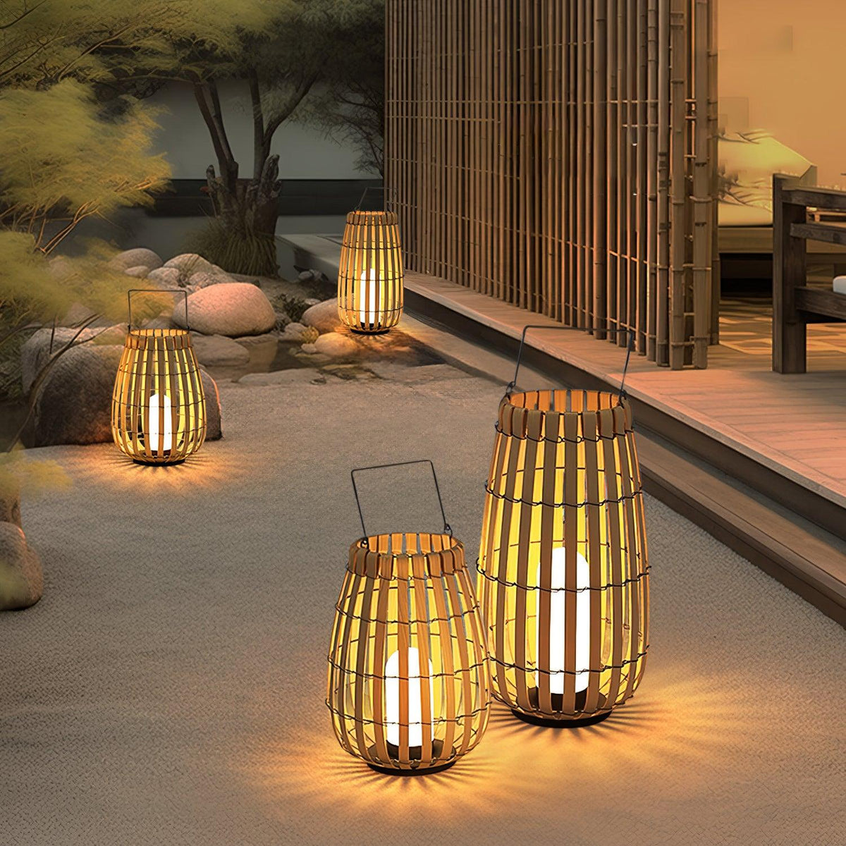 Veshael Tropic Braid Lantern Outdoor Lamp