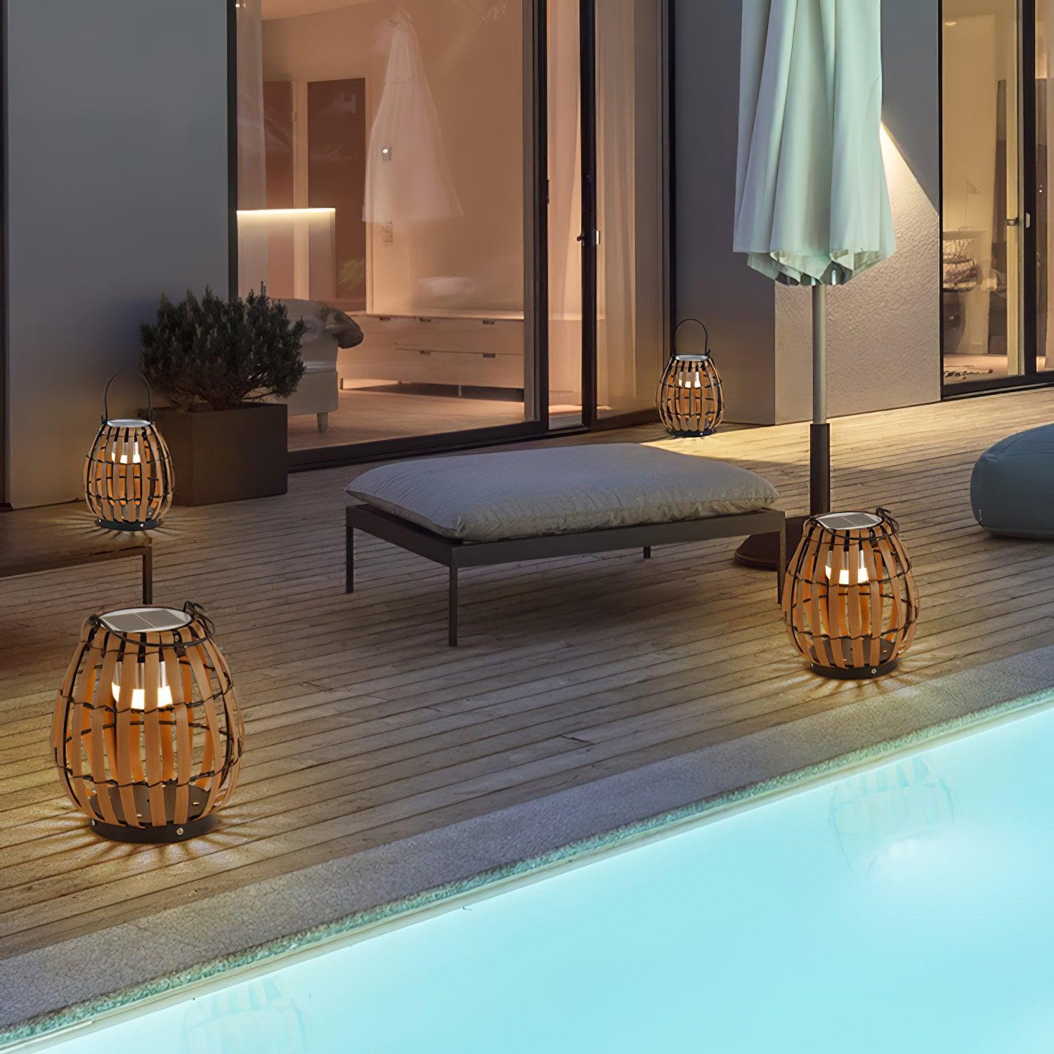 Veshael Tropic Braid Lantern Outdoor Lamp