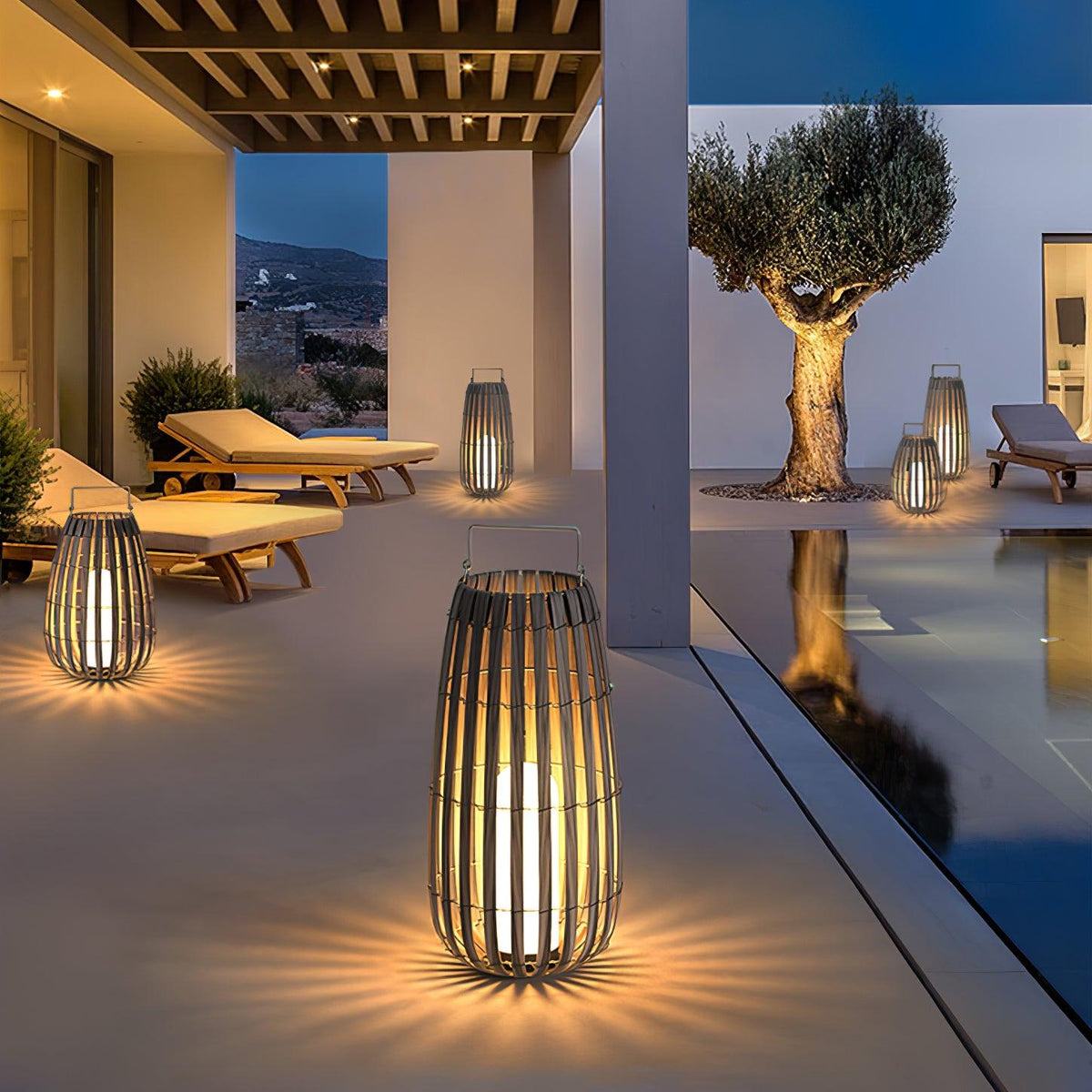Veshael Tropic Braid Lantern Outdoor Lamp