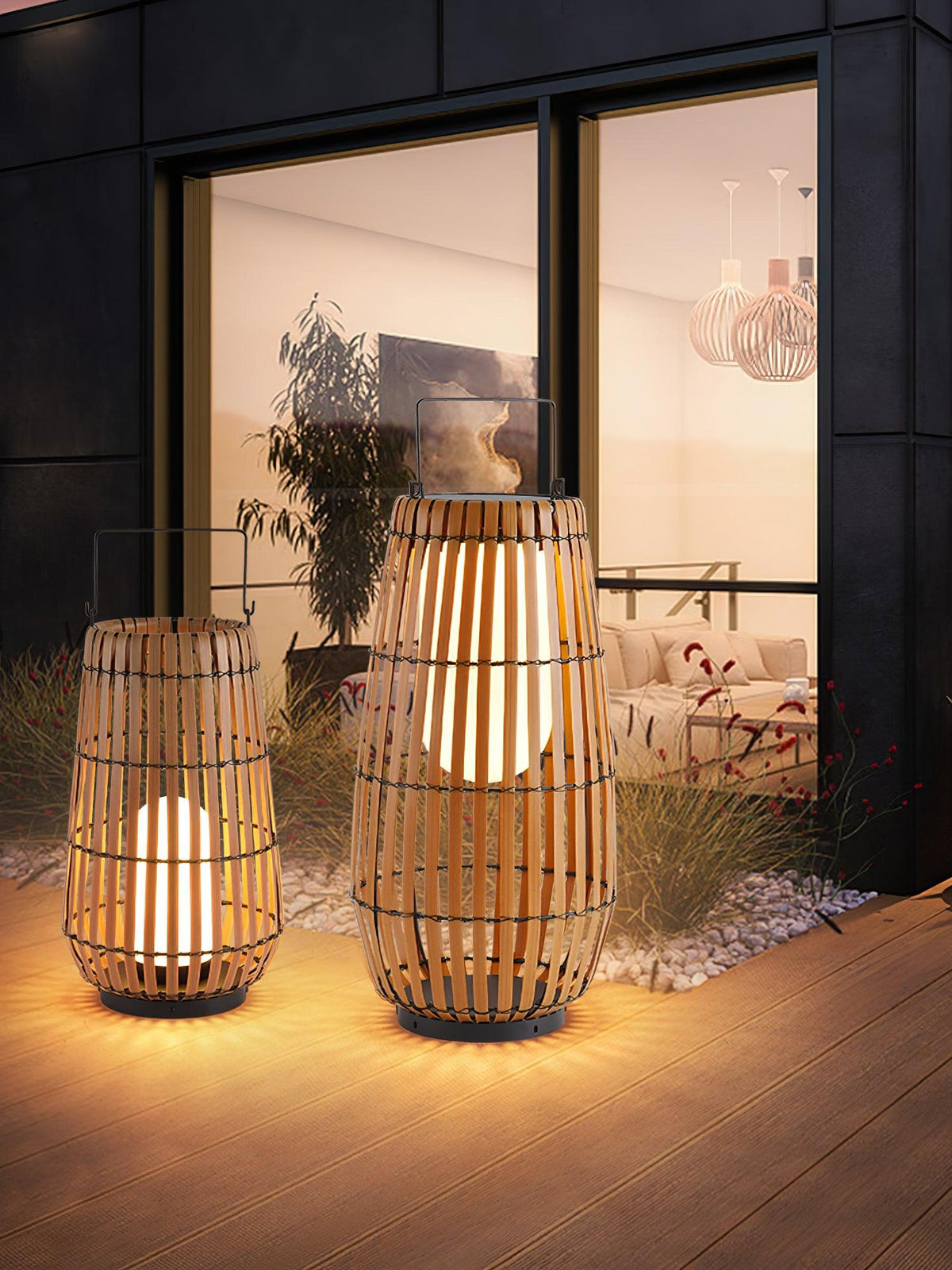 Veshael Tropic Braid Lantern Outdoor Lamp