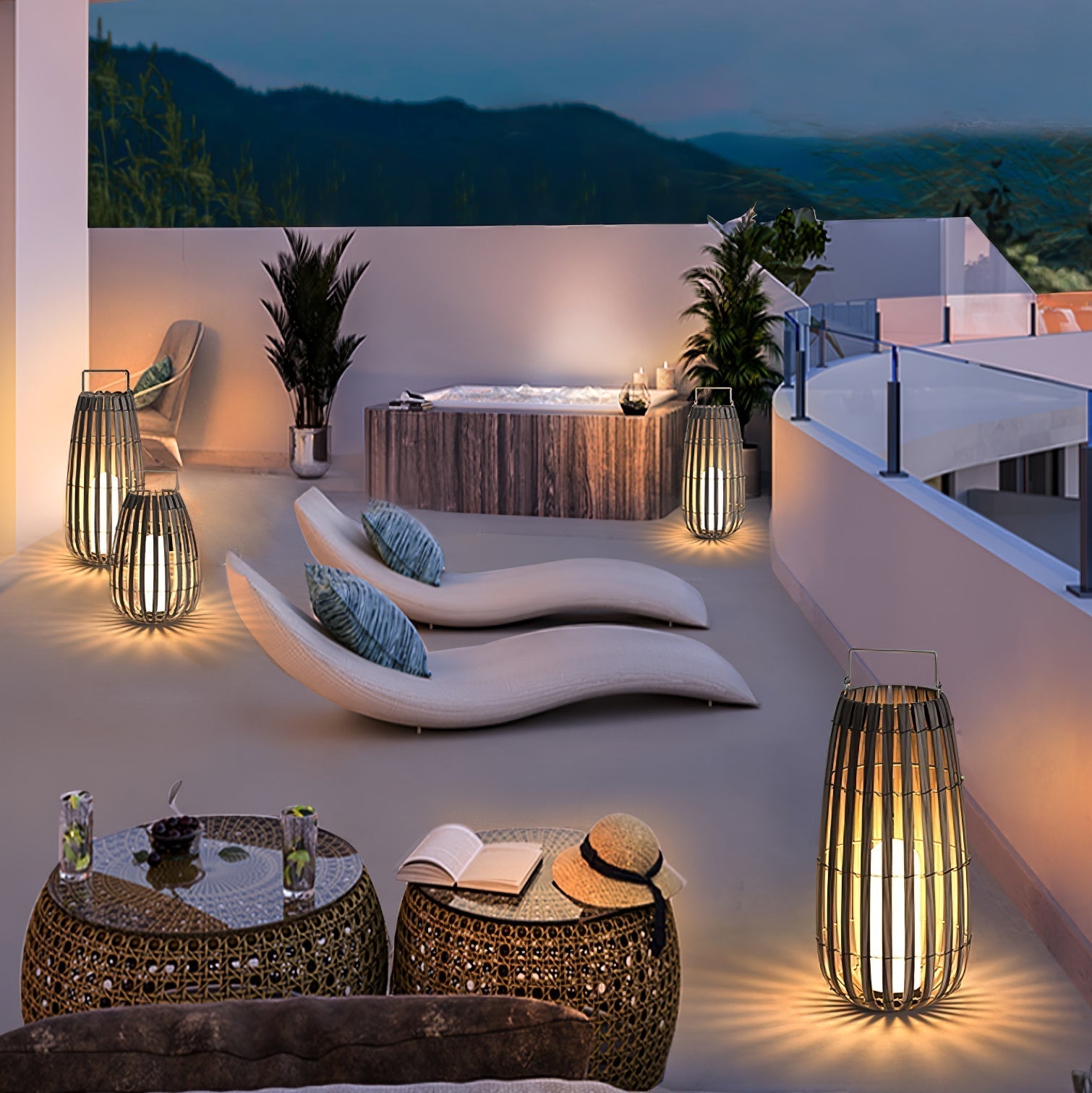 Veshael Tropic Braid Lantern Outdoor Lamp
