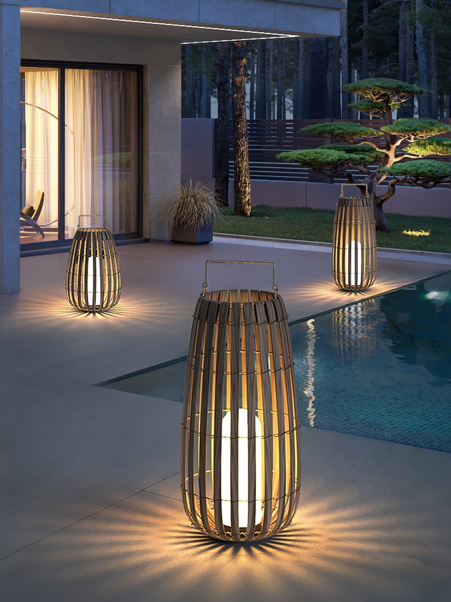 Veshael Tropic Braid Lantern Outdoor Lamp
