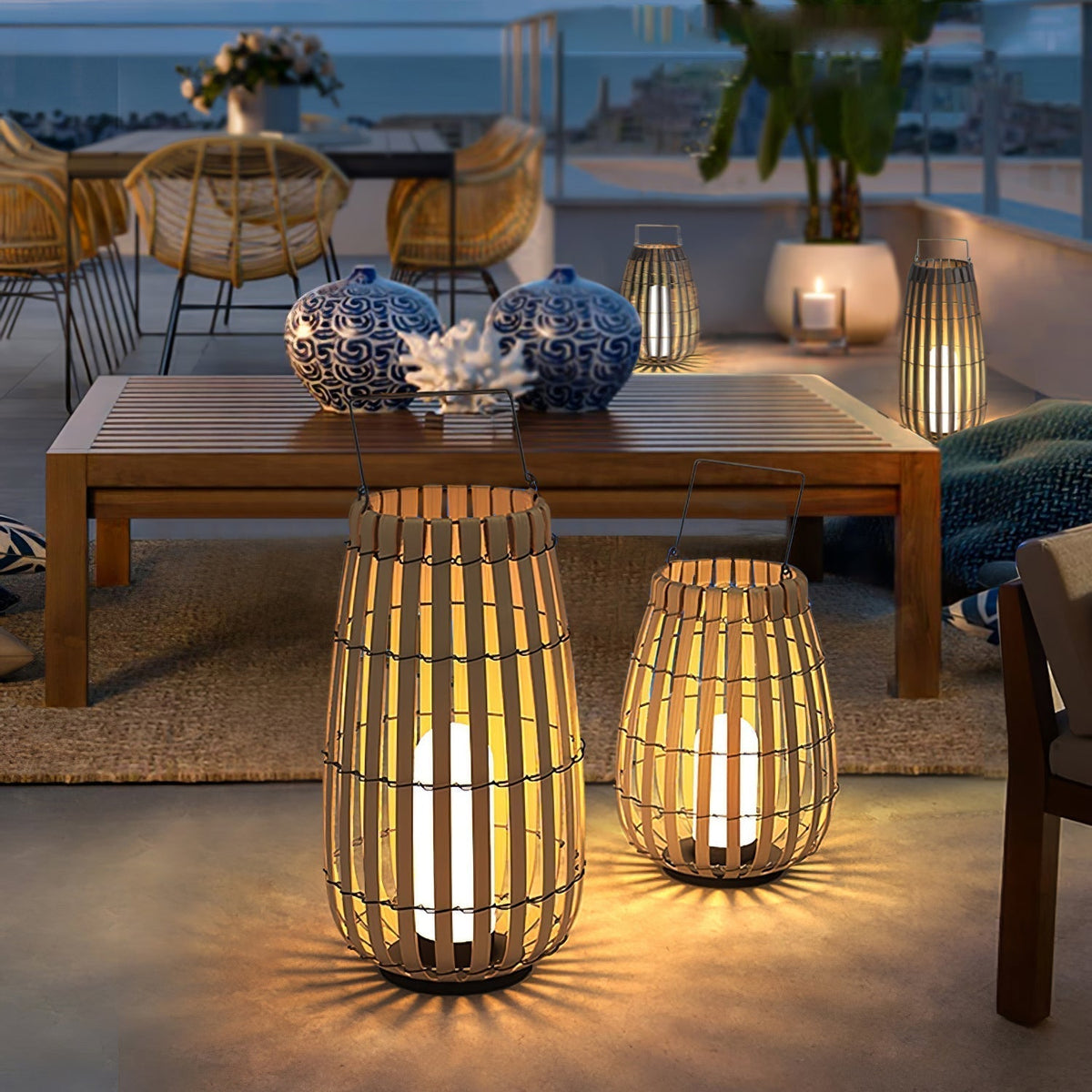Veshael Tropic Braid Lantern Outdoor Lamp