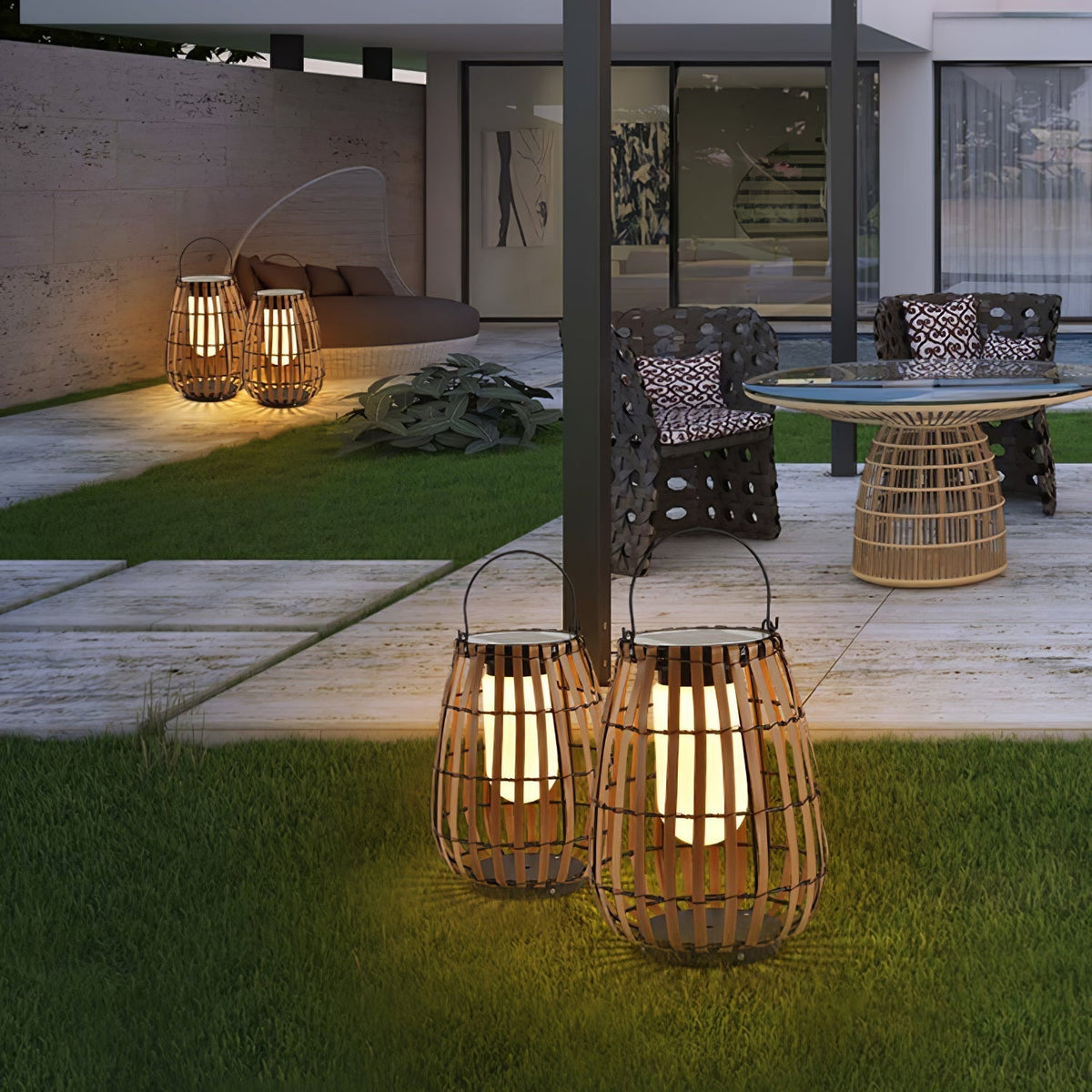 Veshael Tropic Braid Lantern Outdoor Lamp