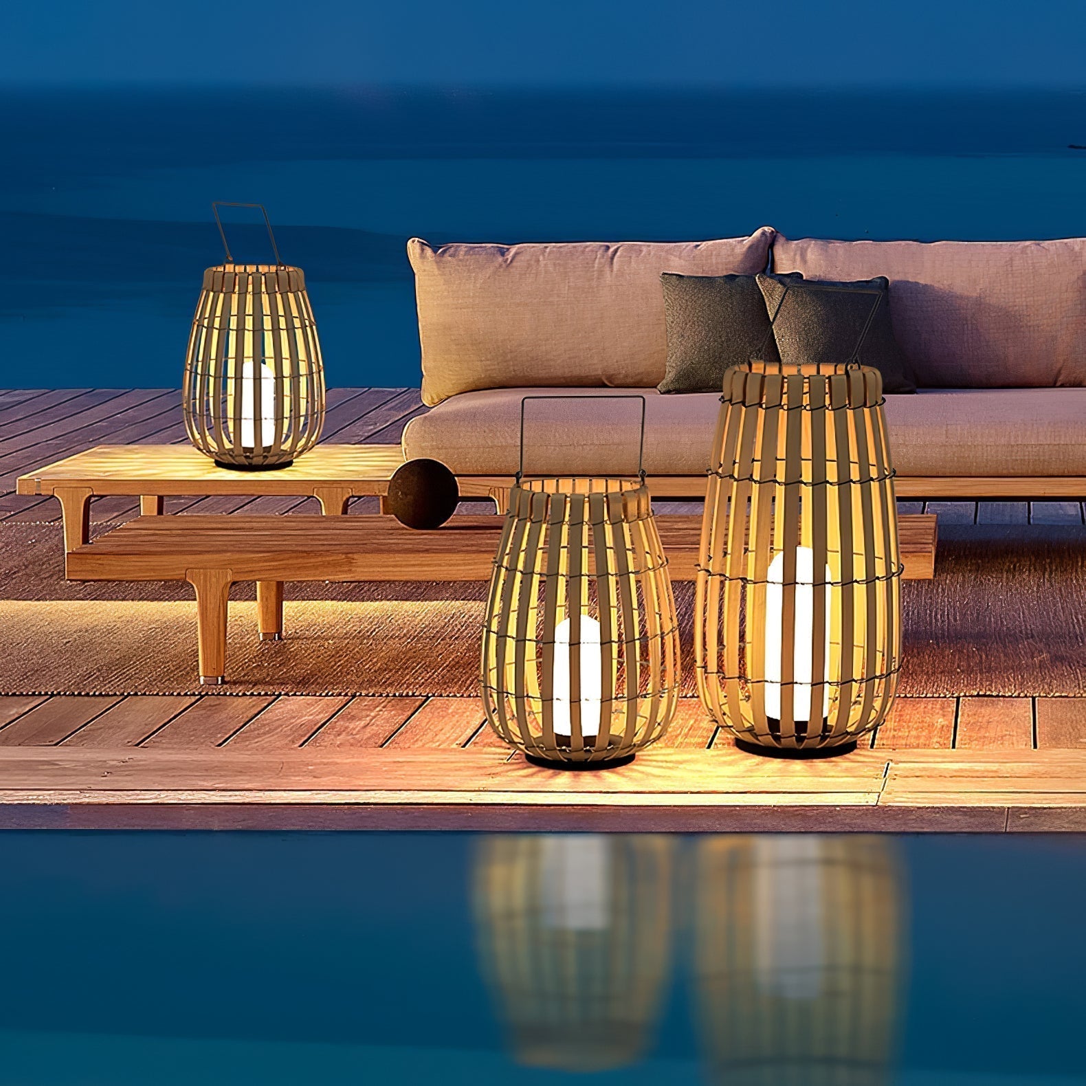 Veshael Tropic Braid Lantern Outdoor Lamp