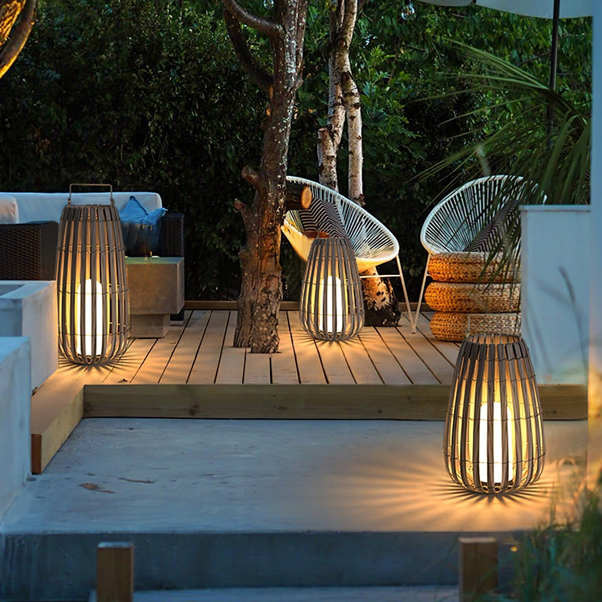 Veshael Tropic Braid Lantern Outdoor Lamp