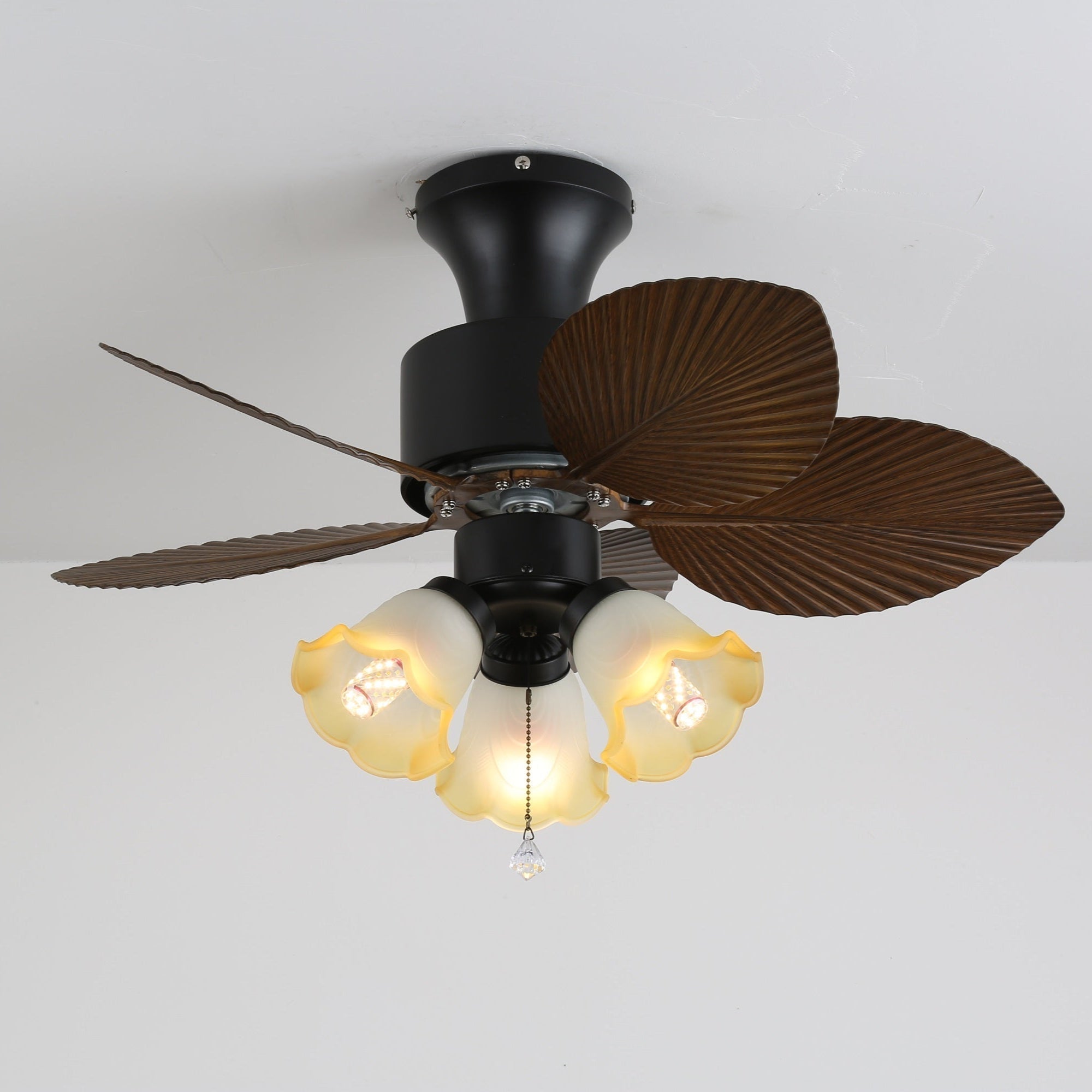 Marvella Vintage Wood Ceiling Fan Light