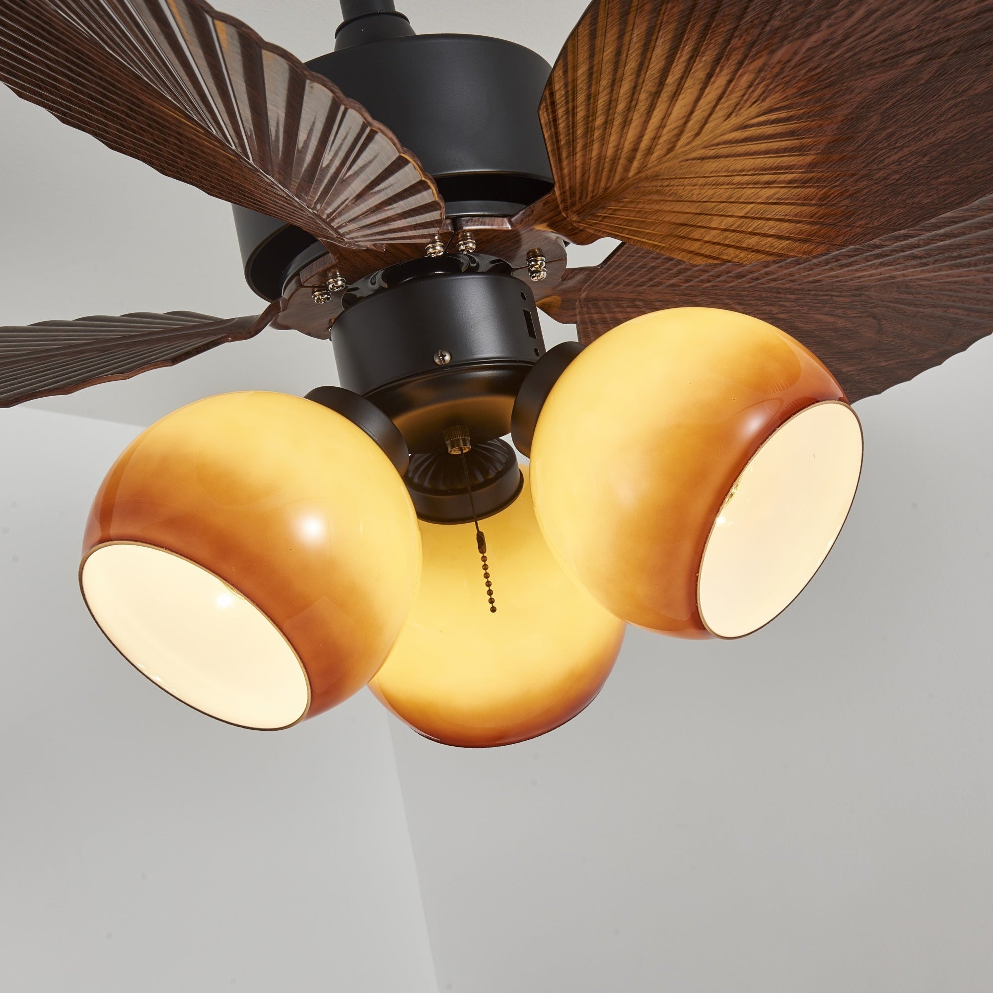 Rinaleria Vintage Wood Ceiling Fan Light
