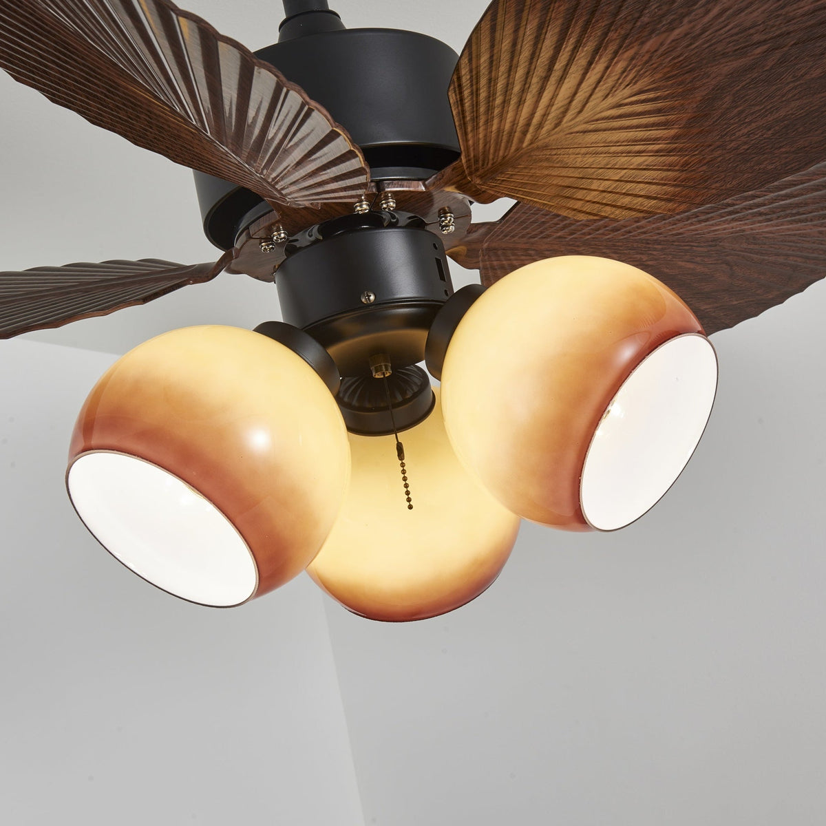 Rinaleria Vintage Wood Ceiling Fan Light