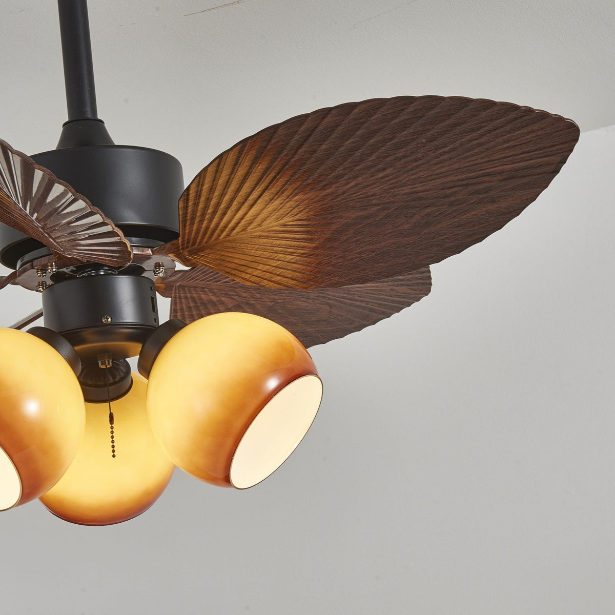 Rinaleria Vintage Wood Ceiling Fan Light