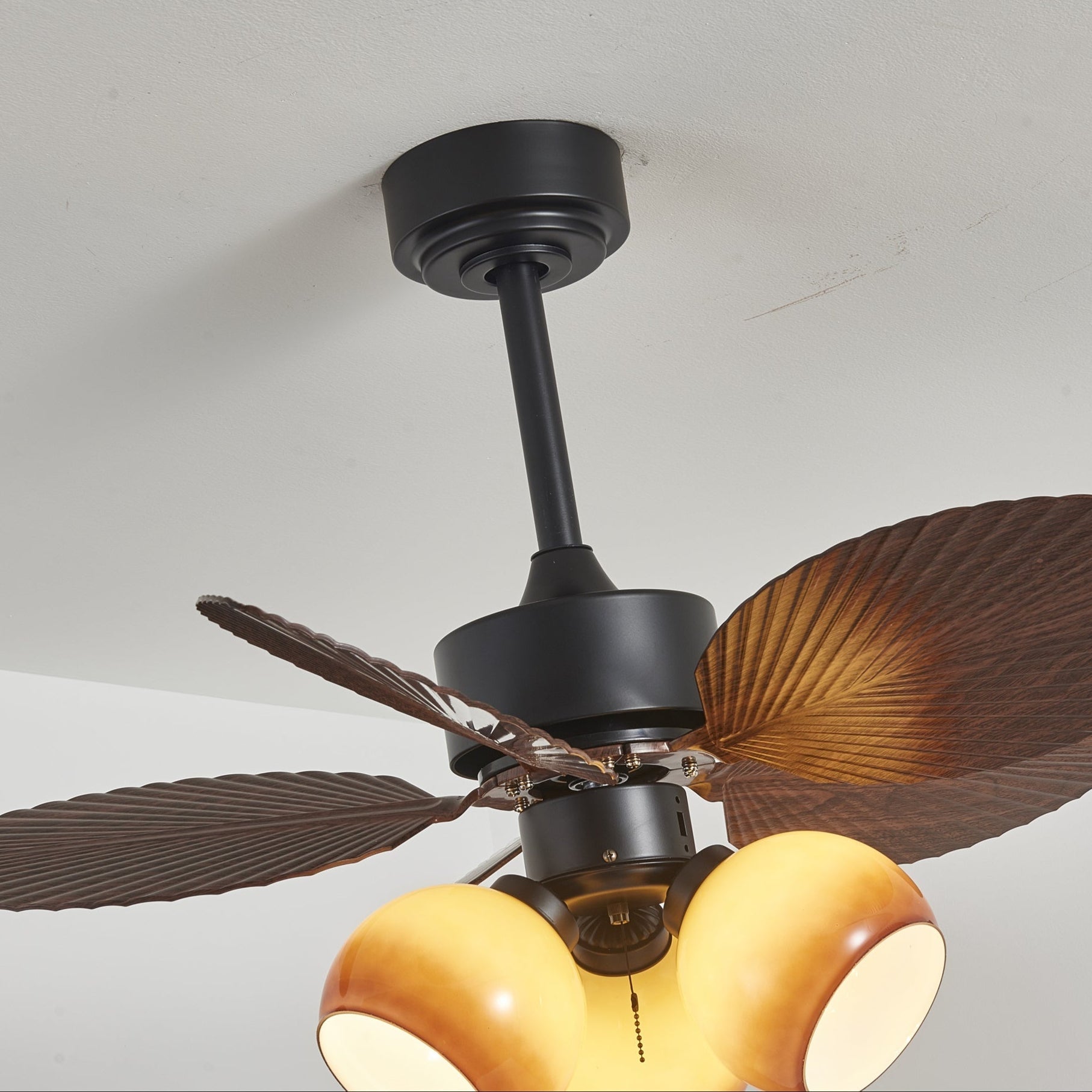 Rinaleria Vintage Wood Ceiling Fan Light