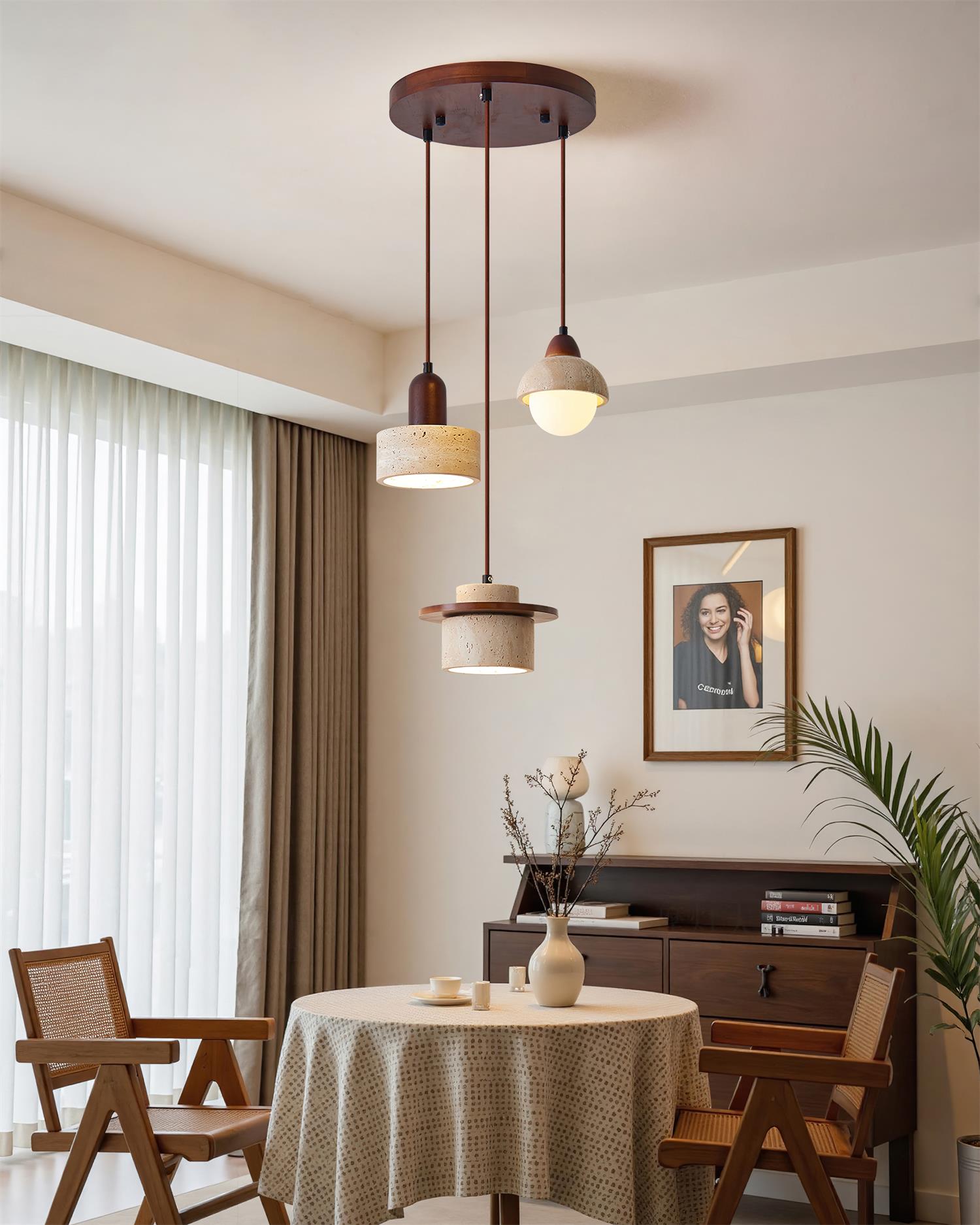 Lunara Multi-Light Pendant Lamp Set Travertine - Neutral Decor