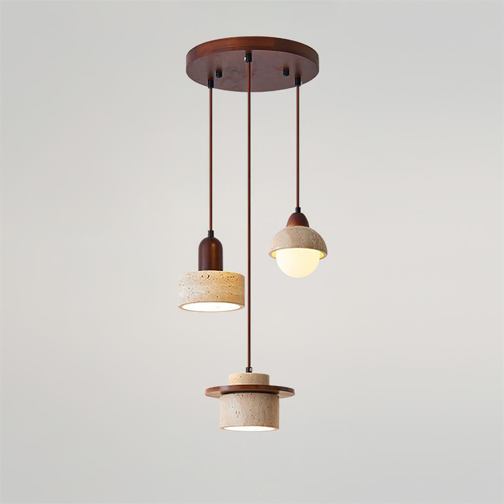 Lunara Multi-Light Pendant Lamp Set Travertine - Neutral Decor