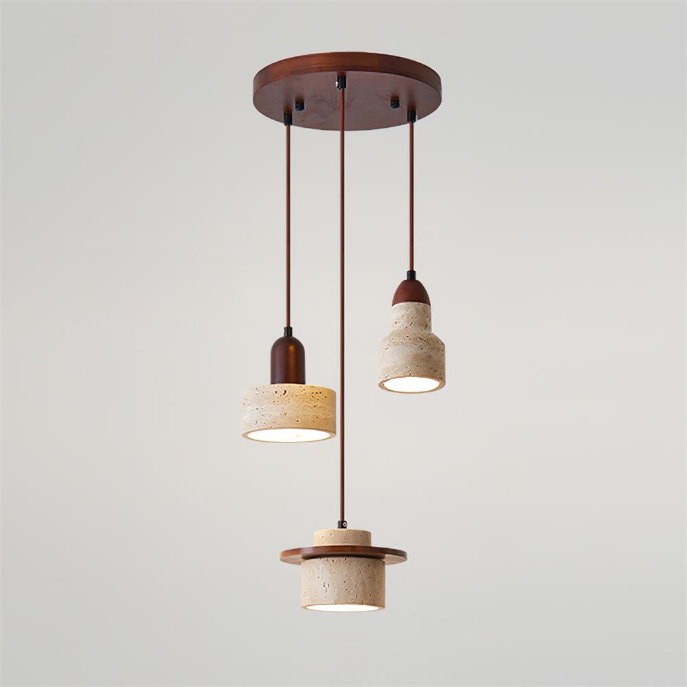 Lunara Multi-Light Pendant Lamp Set Travertine - Neutral Decor