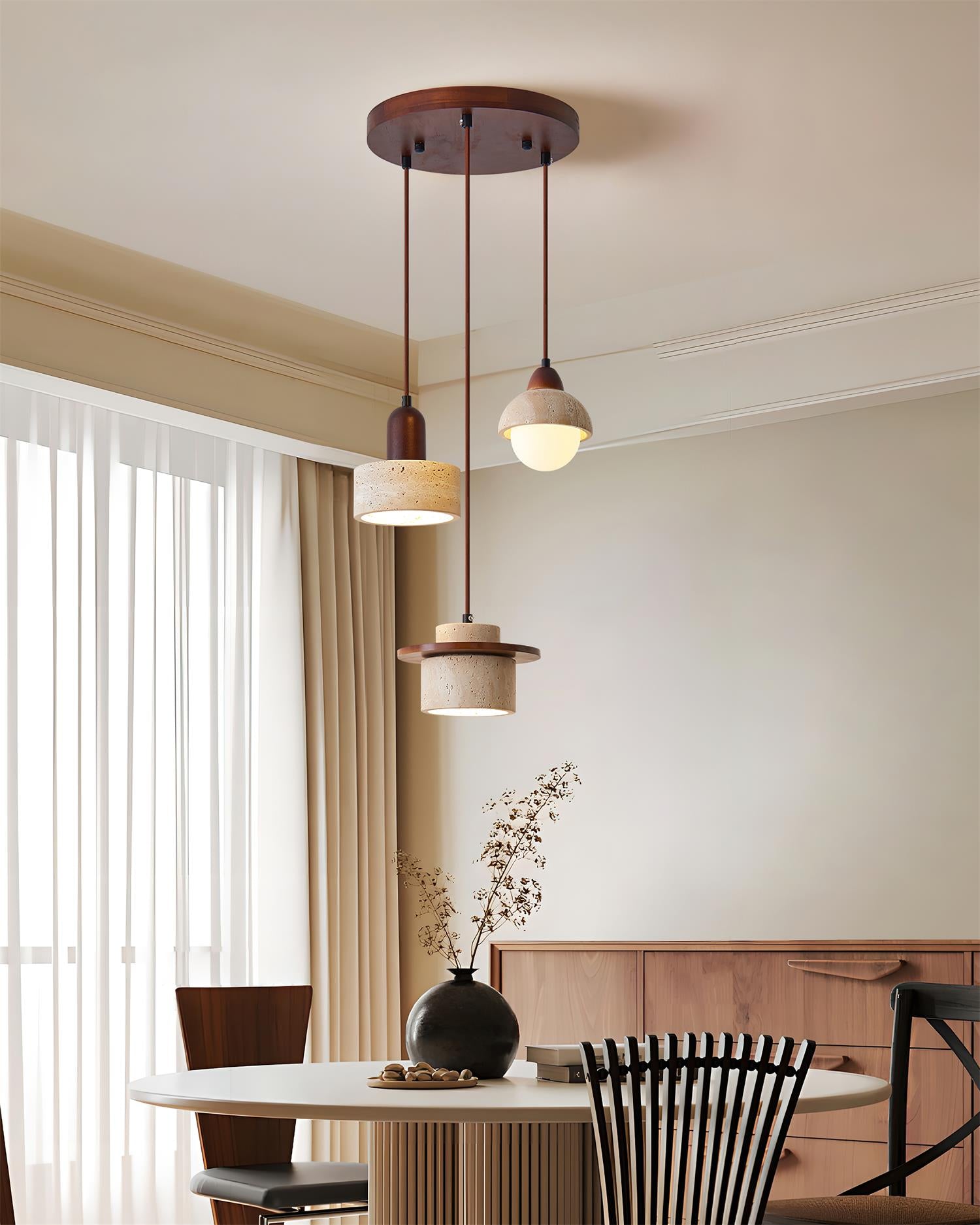 Lunara Multi-Light Pendant Lamp Set Travertine - Neutral Decor