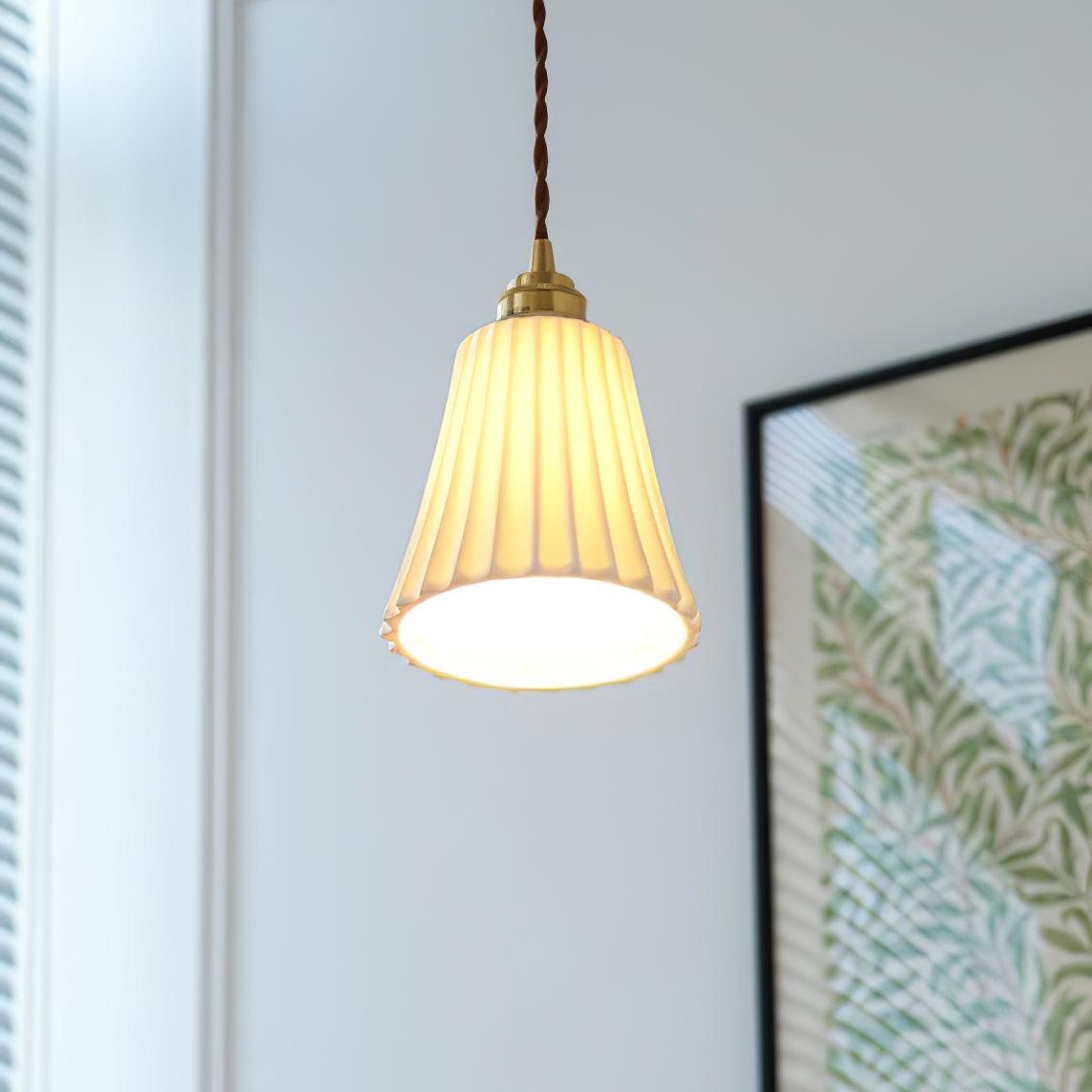 Mirirette Premium Nordic Art Trumpet Ceramic Pendant Light