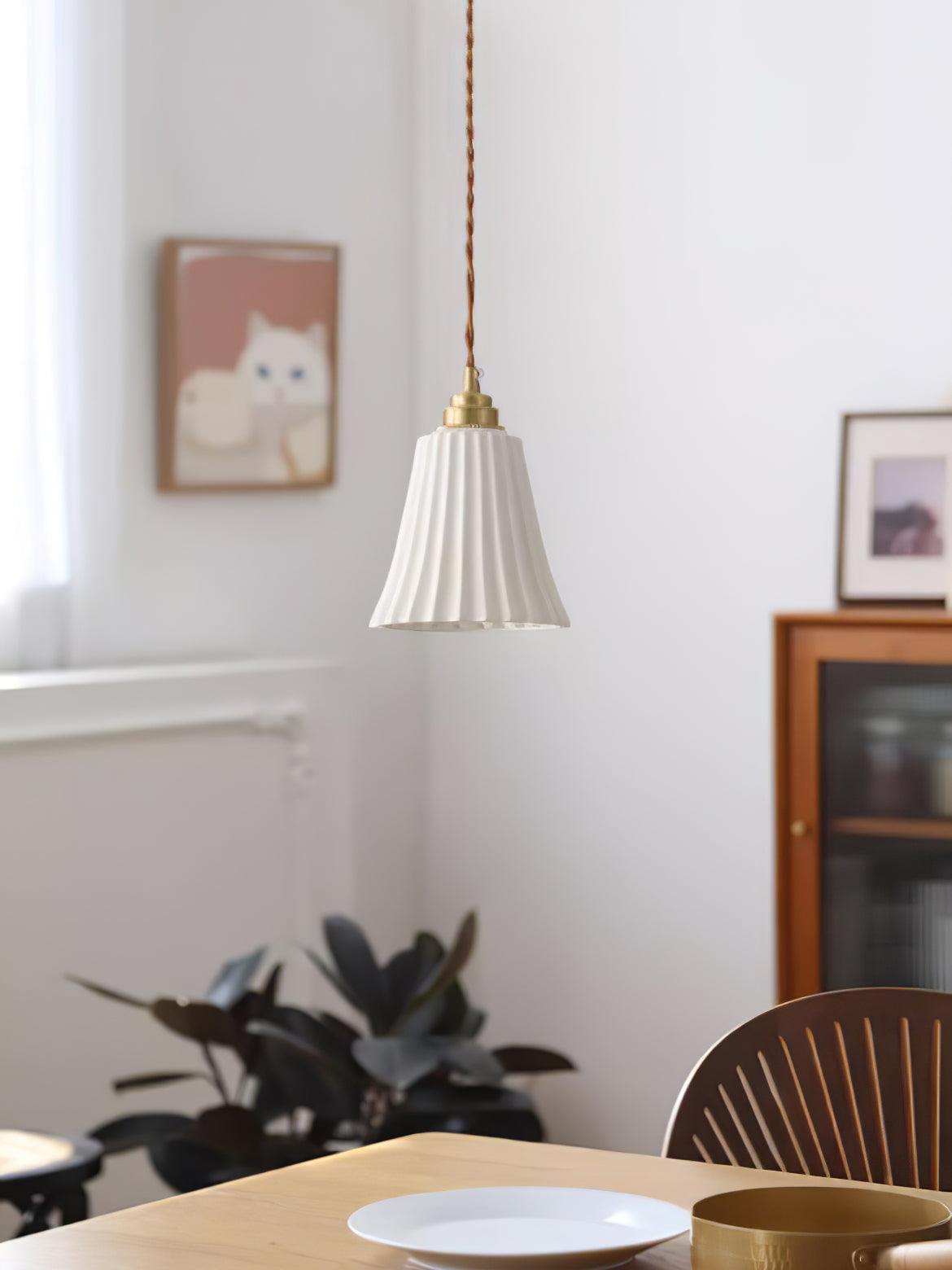 Mirirette Premium Nordic Art Trumpet Ceramic Pendant Light