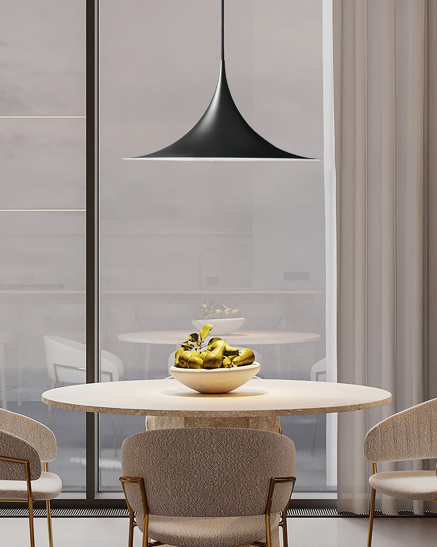 Pendant Lamp Slim Neck and Wide Flare Dining - Neutral Decor