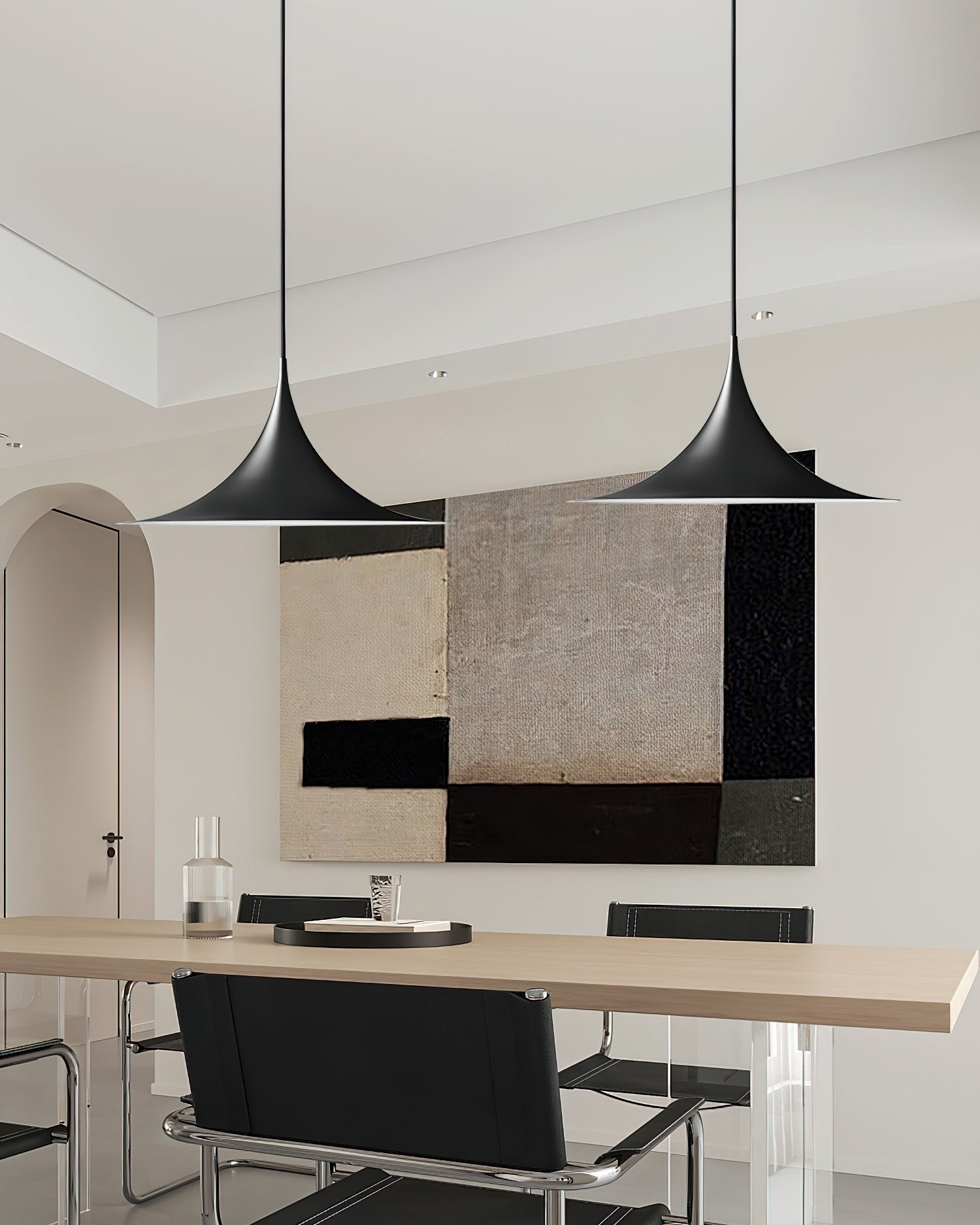 Pendant Lamp Slim Neck and Wide Flare Dining - Neutral Decor