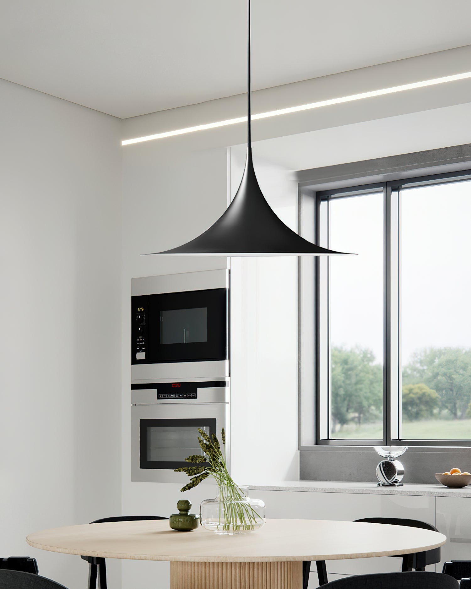 Pendant Lamp Slim Neck and Wide Flare Dining - Neutral Decor