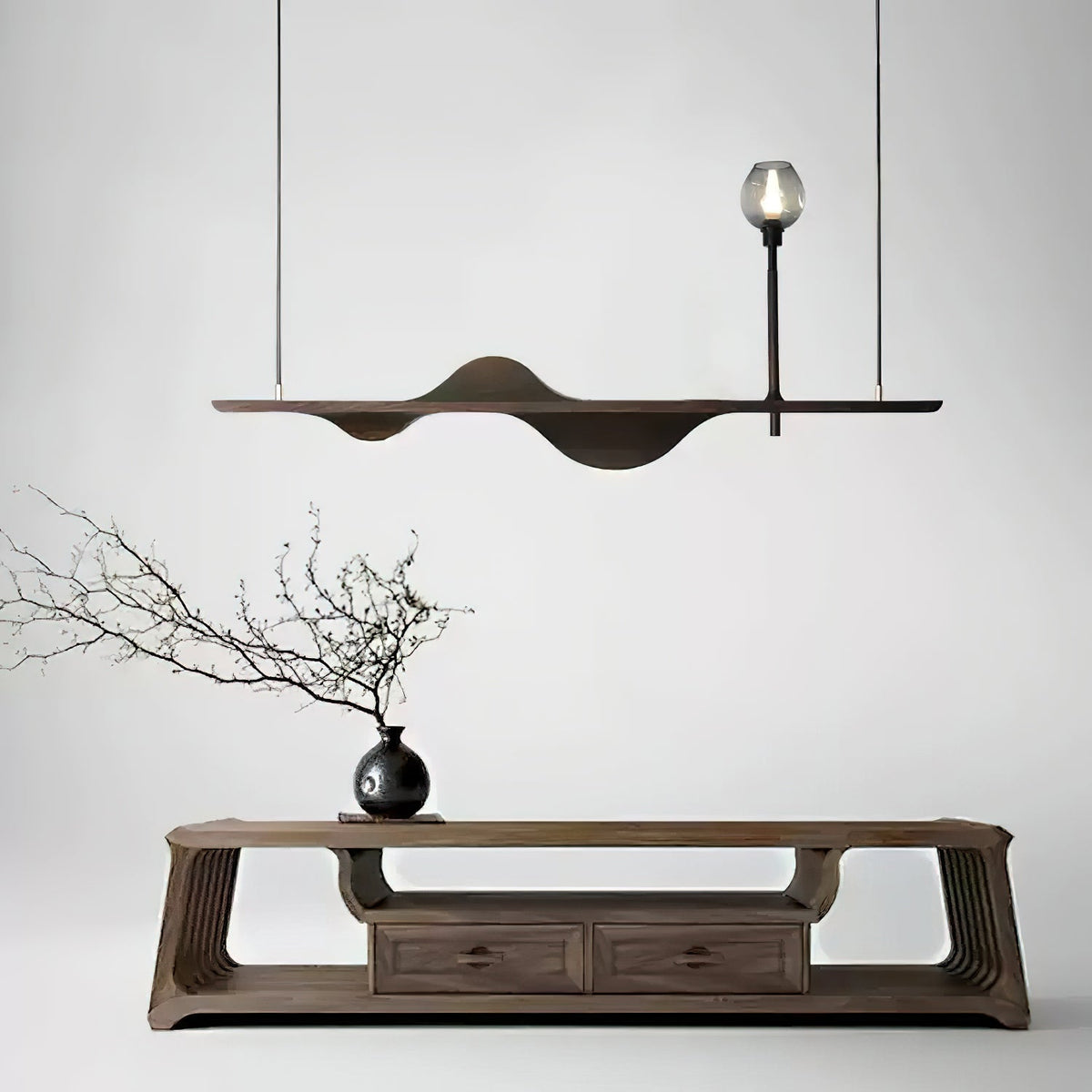 Cushais Wave Wood Pendant Light