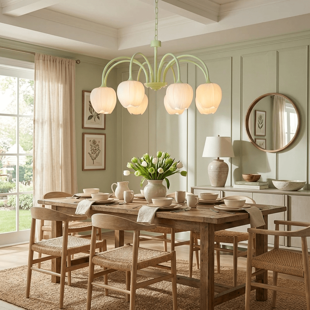 Fairmere Tulip Matcha Chandelier