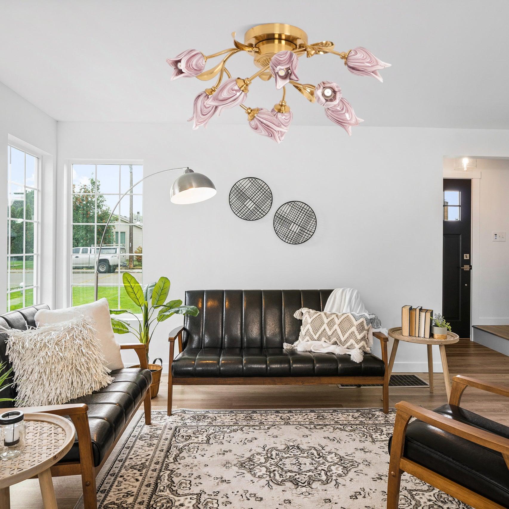 Vathaos Tulip Serenade Glass Ceiling Lamp