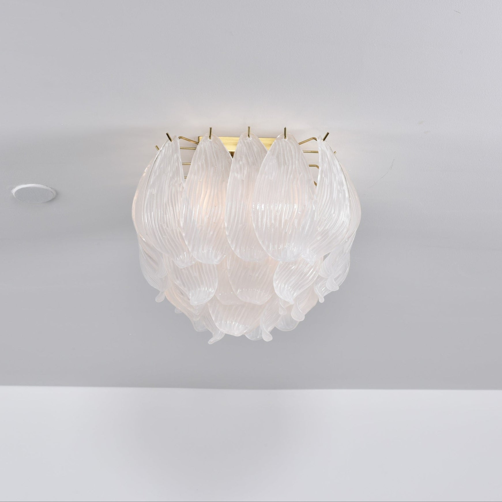 Liorivina Ceiling Lamp Murano Petal Hand-Blown Glass Flushmount