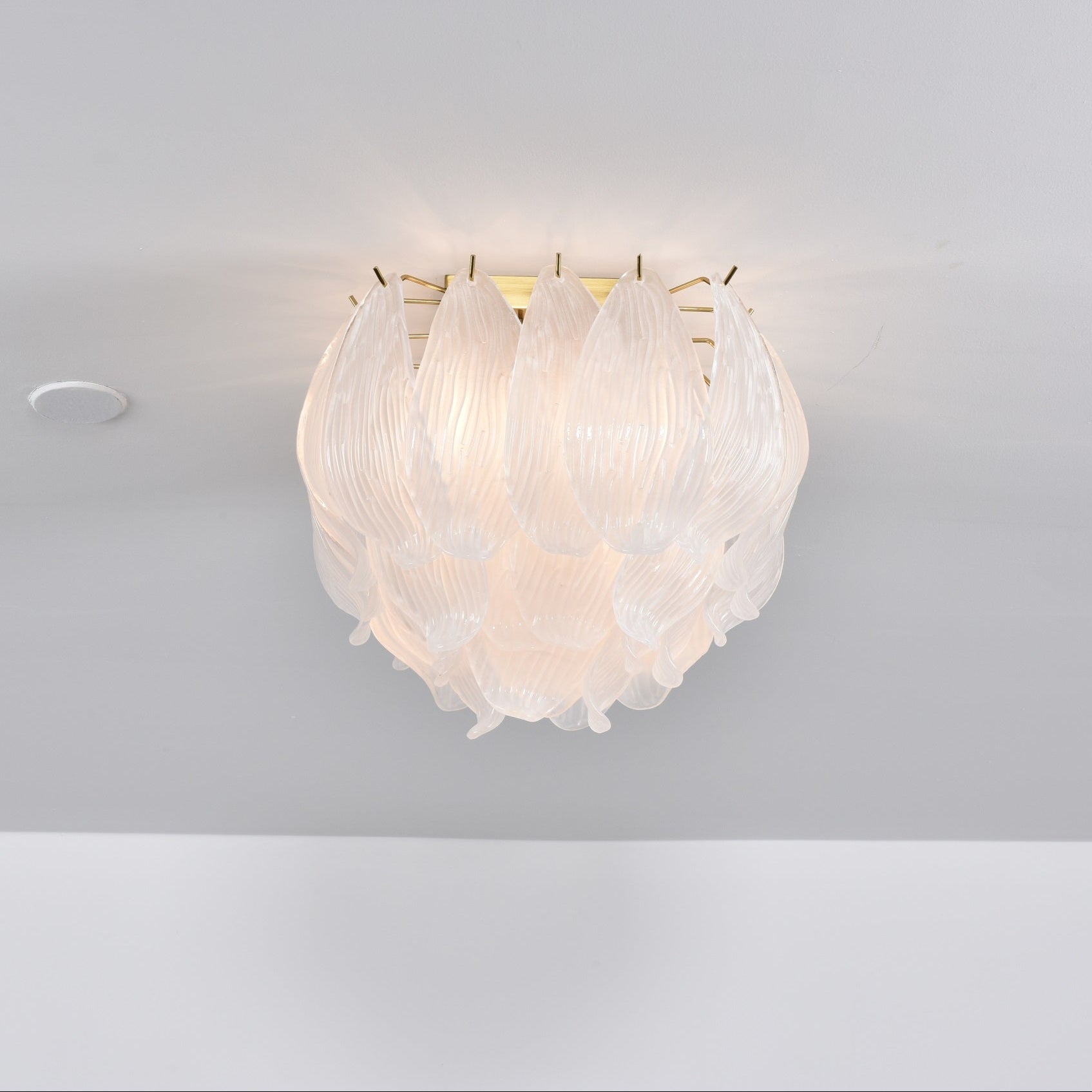 Liorivina Ceiling Lamp Murano Petal Hand-Blown Glass Flushmount