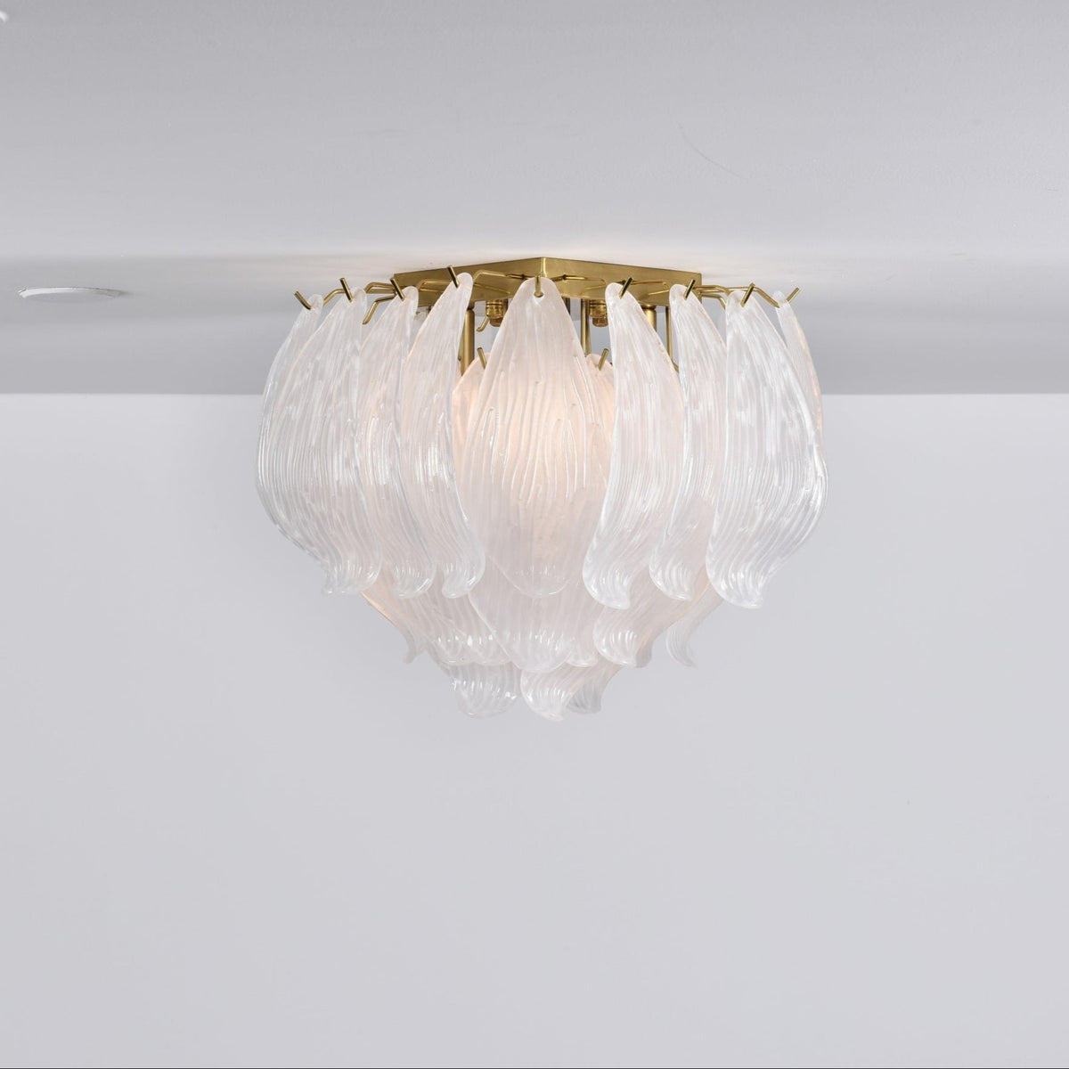 Liorivina Ceiling Lamp Murano Petal Hand-Blown Glass Flushmount